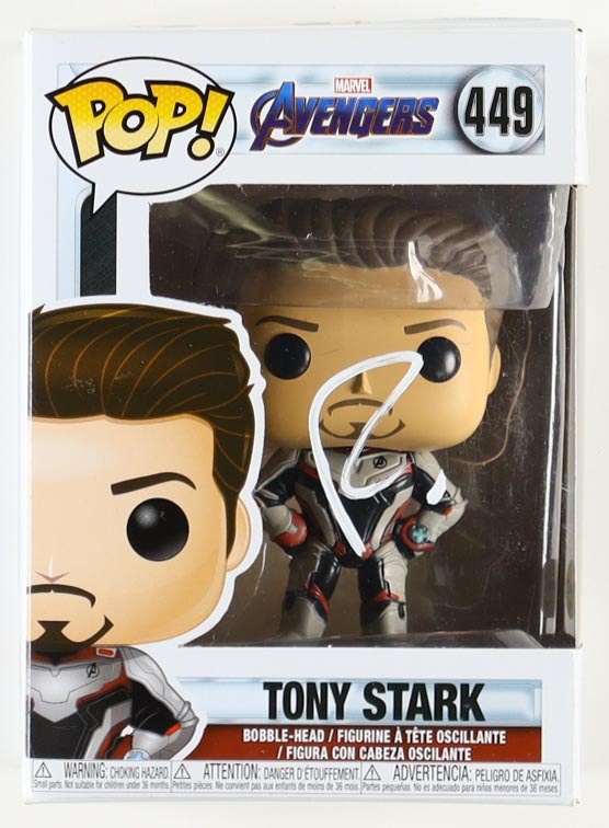 Robert Downey Jr. Signed "Marvel" #449 Tony Stark Bobble-Head Funko Pop! Vinyl Figure (ACOA) at PristineAuction.com Robert Downey Jr. Signed "Marvel" #449 Tony Stark Bobble-Head Funko Pop! Vinyl Figure (ACOA) at PristineAuction.com