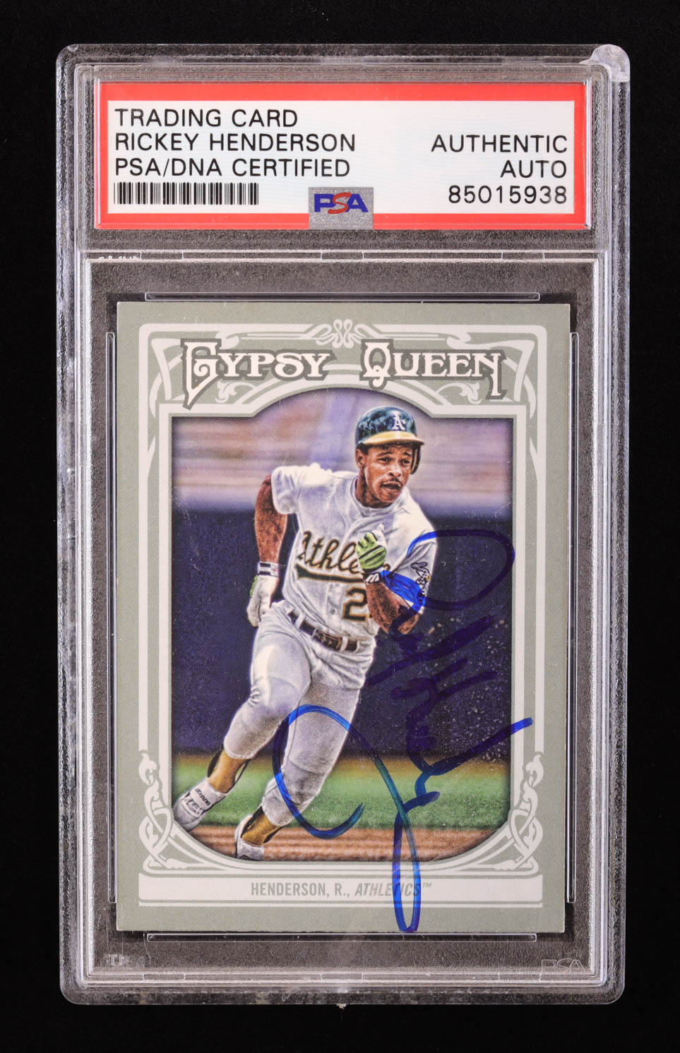 Rickey Henderson Signed 2013 Topps Gypsy Queen #121 (PSA) at PristineAuction.com Rickey Henderson Signed 2013 Topps Gypsy Queen #121 (PSA) at PristineAuction.com