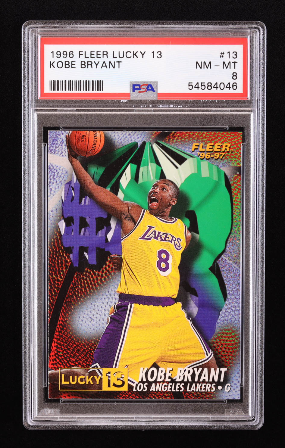 Kobe Bryant 1996-97 Fleer Lucky 13 #13 RC (PSA 8) at PristineAuction.com Kobe Bryant 1996-97 Fleer Lucky 13 #13 RC (PSA 8) at PristineAuction.com