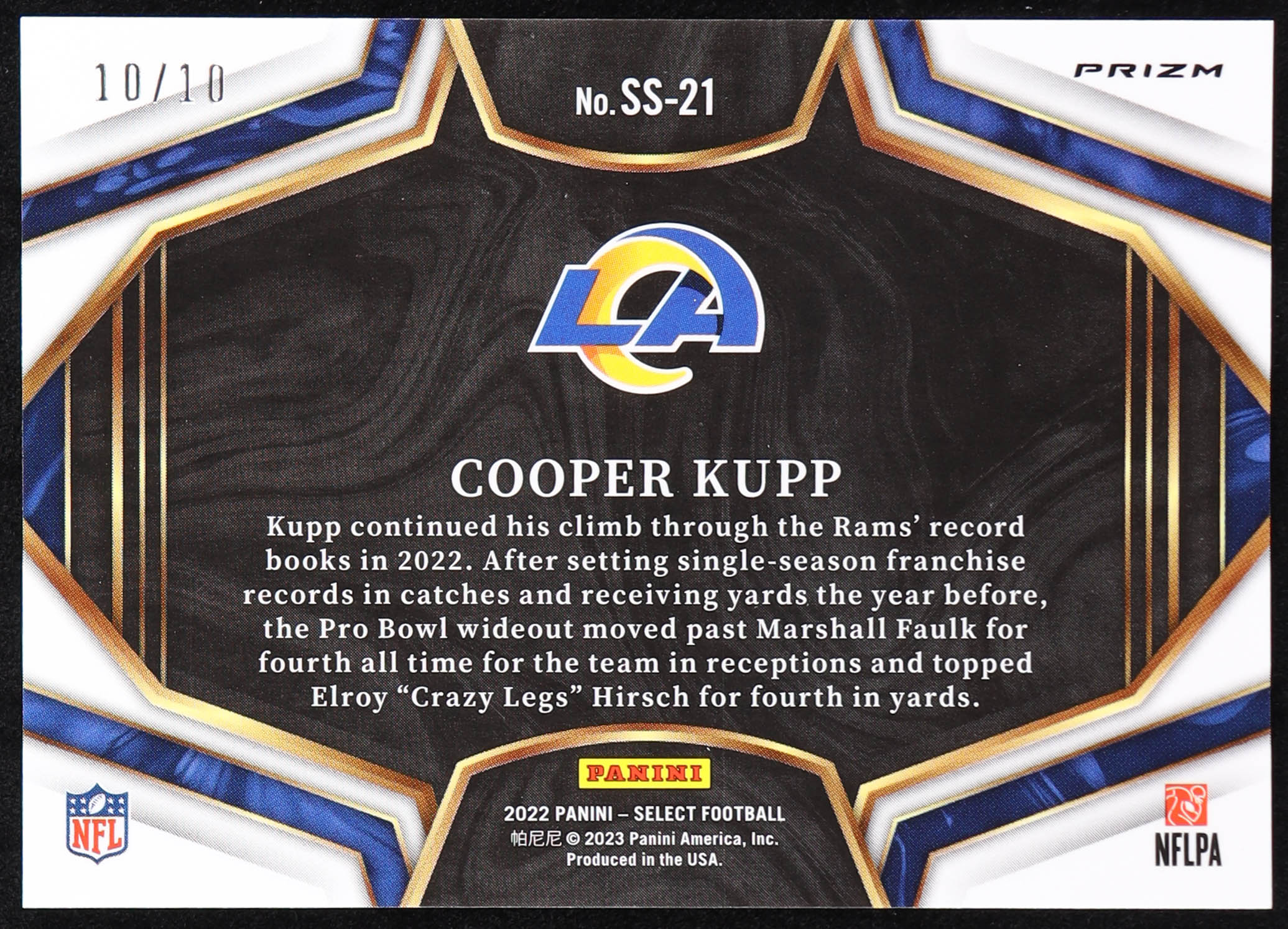Cooper Kupp 2022 Select Snapshots Prizm Gold #21 #10/10 at PristineAuction.com Cooper Kupp 2022 Select Snapshots Prizm Gold #21 #10/10 at PristineAuction.com
