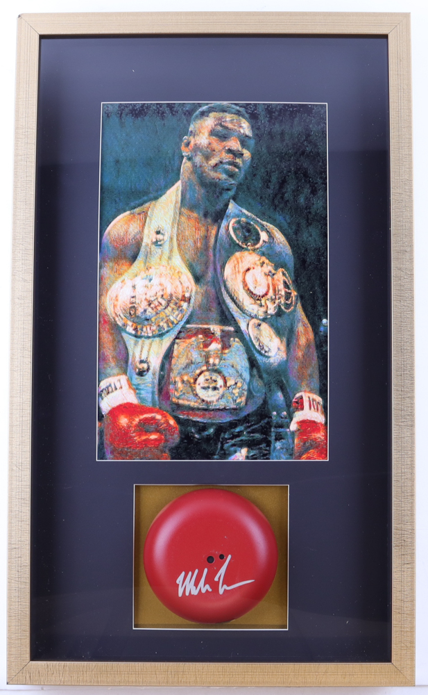 Mike Tyson Signed Boxing Ring Bell Shadowbox Display (Tyson) at PristineAuction.com Mike Tyson Signed Boxing Ring Bell Shadowbox Display (Tyson) at PristineAuction.com