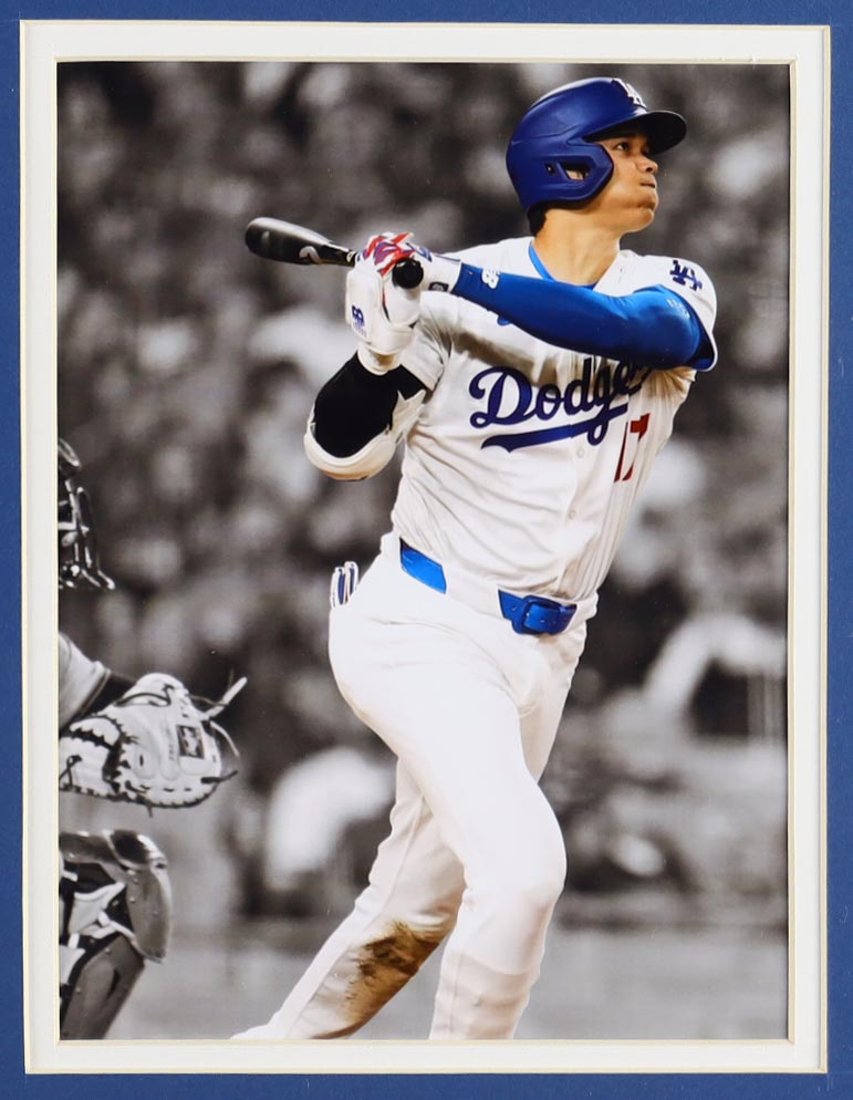 Shohei Ohtani Dodgers Custom Framed Jersey Display with #17 Dodgers Pin & (2) Cloth Logo Patches at PristineAuction.com Shohei Ohtani Dodgers Custom Framed Jersey Display with #17 Dodgers Pin & (2) Cloth Logo Patches at PristineAuction.com