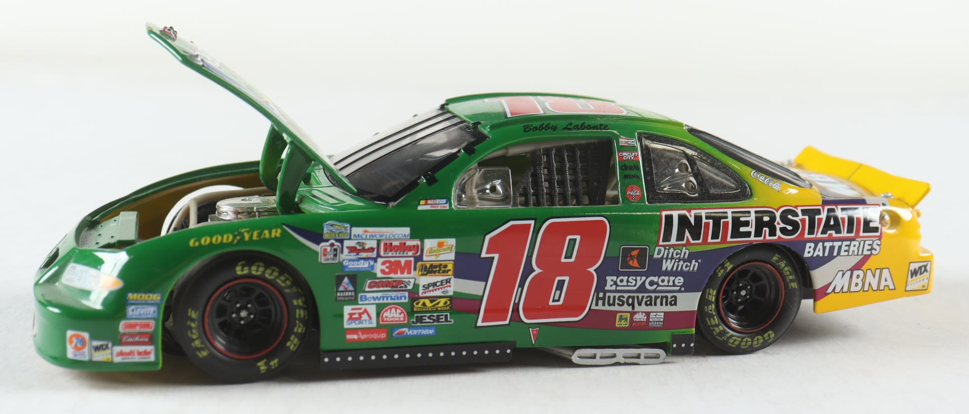 Bobby Labonte LE #18 Interstate Batteries / NASCAR Racers 1999 Pontiac 1:24 Die-Cast Car at PristineAuction.com Bobby Labonte LE #18 Interstate Batteries / NASCAR Racers 1999 Pontiac 1:24 Die-Cast Car at PristineAuction.com