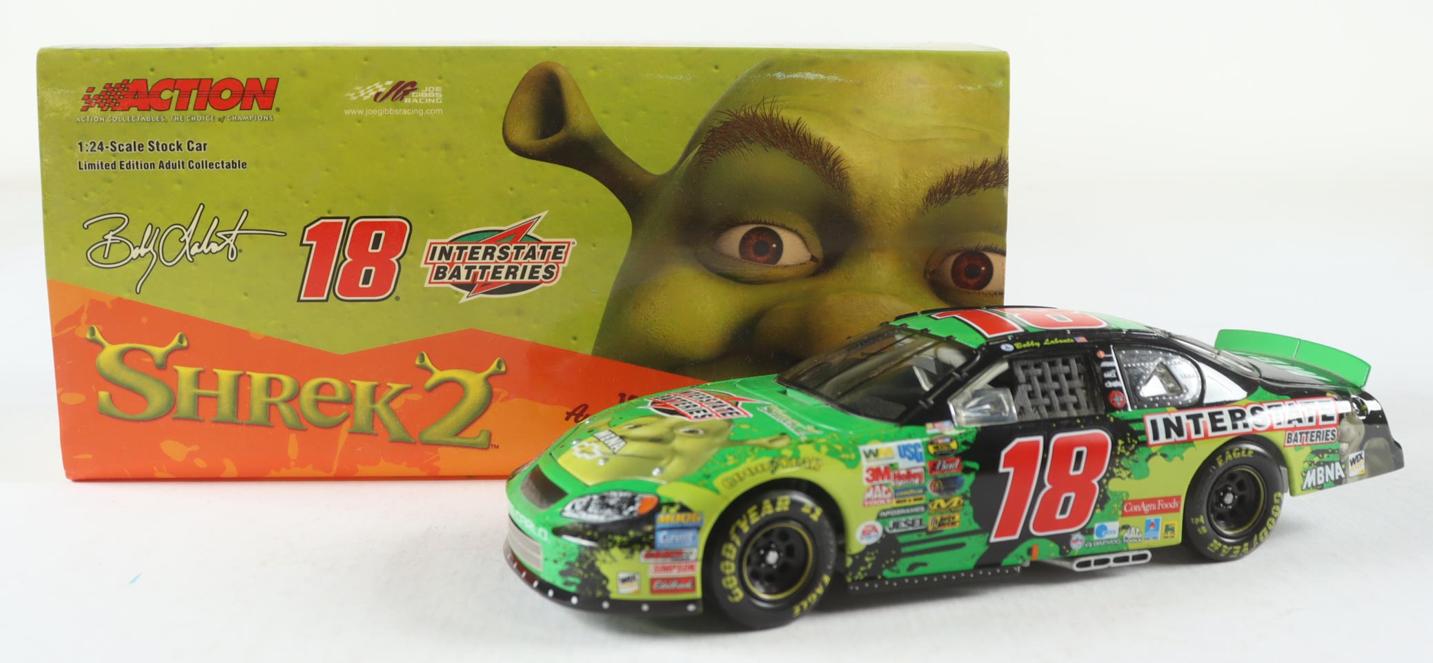 Bobby Labonte #18 Interstate Batteries / Shrek 2 - 2004 Monte Carlo 1:24 Scale Diecast Car at PristineAuction.com Bobby Labonte #18 Interstate Batteries / Shrek 2 - 2004 Monte Carlo 1:24 Scale Diecast Car at PristineAuction.com