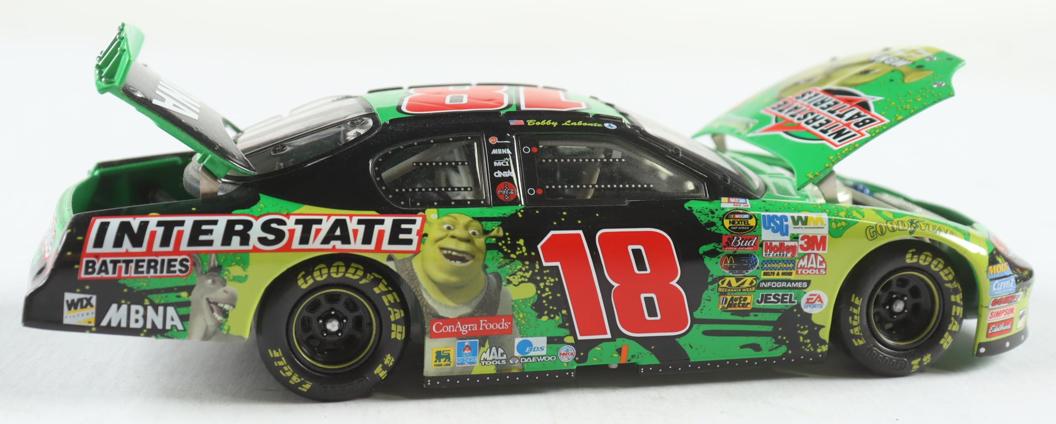 Bobby Labonte #18 Interstate Batteries / Shrek 2 - 2004 Monte Carlo 1:24 Scale Diecast Car at PristineAuction.com Bobby Labonte #18 Interstate Batteries / Shrek 2 - 2004 Monte Carlo 1:24 Scale Diecast Car at PristineAuction.com