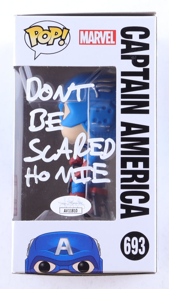 Nick Daiz (UFC) Signed "Spider-Man Homecoming" #693 Captain America Funko Pop Inscribed "Dont Be Scared Homie" (JSA) at PristineAuction.com Nick Daiz (UFC) Signed "Spider-Man Homecoming" #693 Captain America Funko Pop Inscribed "Dont Be Scared Homie" (JSA) at PristineAuction.com
