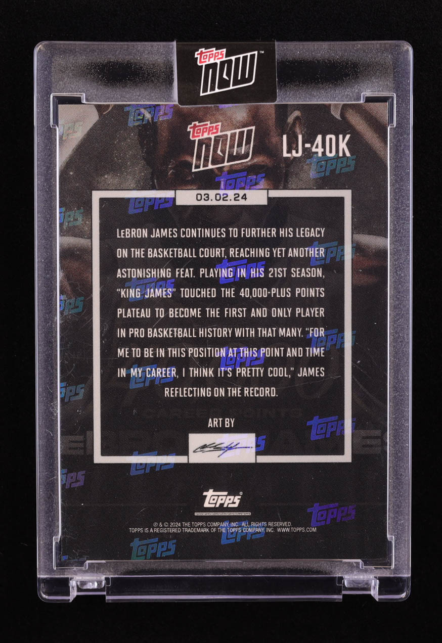 LeBron James 2023-24 Topps Now LeBron James 40000 Career Points #LJ40K at PristineAuction.com LeBron James 2023-24 Topps Now LeBron James 40000 Career Points #LJ40K at PristineAuction.com