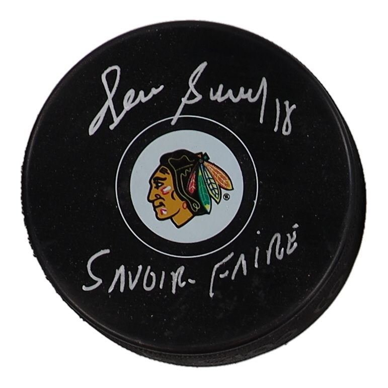 Denis Savard Signed Blackhawks Logo Hockey Puck Inscribed "Savoir Faire" (Schwartz) at PristineAuction.com Denis Savard Signed Blackhawks Logo Hockey Puck Inscribed "Savoir Faire" (Schwartz) at PristineAuction.com