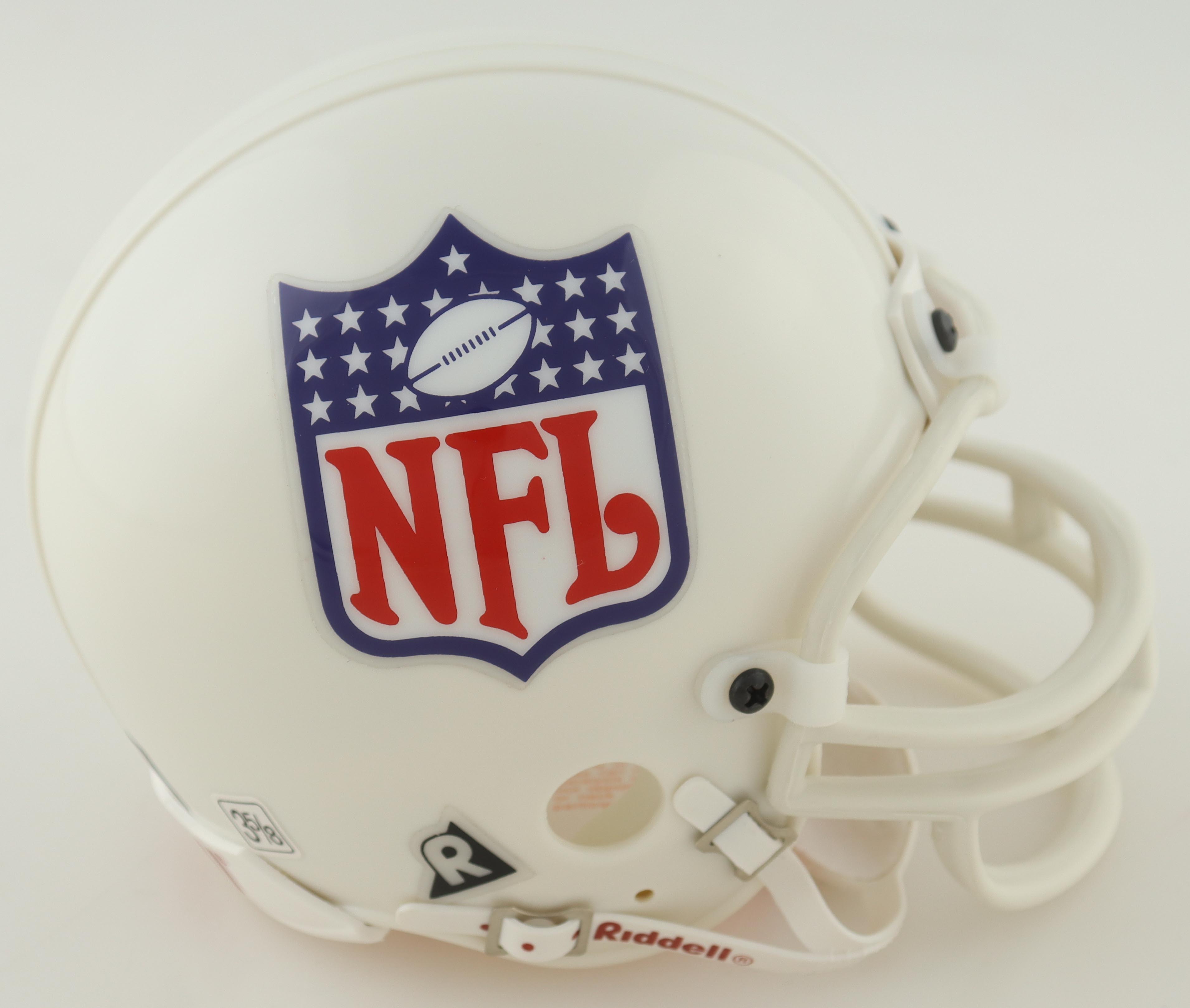 Jerry Jones Signed NFL Shield Logo Mini Helmet (Beckett) at PristineAuction.com Jerry Jones Signed NFL Shield Logo Mini Helmet (Beckett) at PristineAuction.com