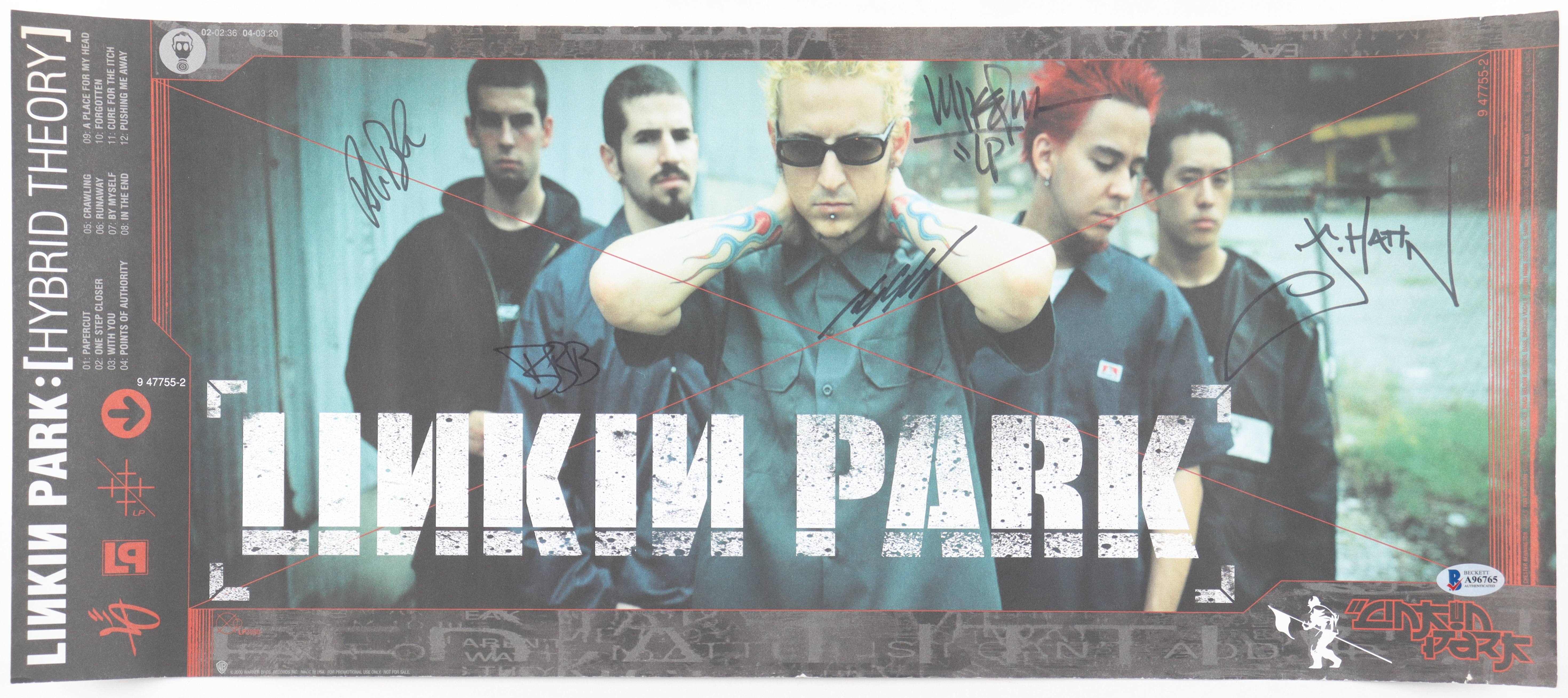 Linkin Park 10x24 Poster Band-Signed by (5) with Chester