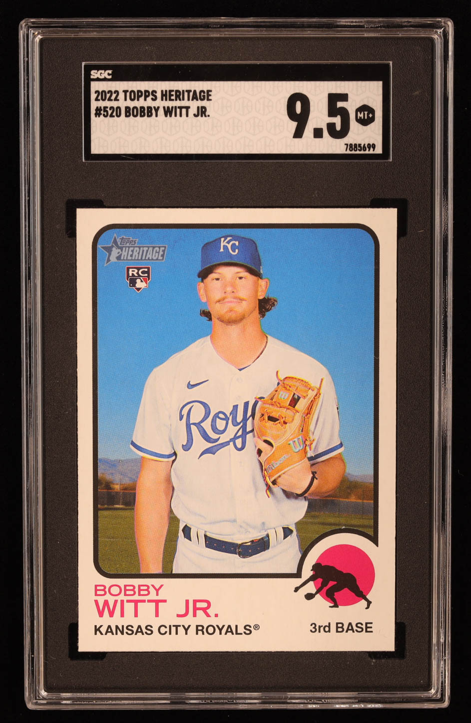 Bobby Witt Jr. 2022 Topps Heritage #520 RC (SGC 9.5) at PristineAuction.com Bobby Witt Jr. 2022 Topps Heritage #520 RC (SGC 9.5) at PristineAuction.com