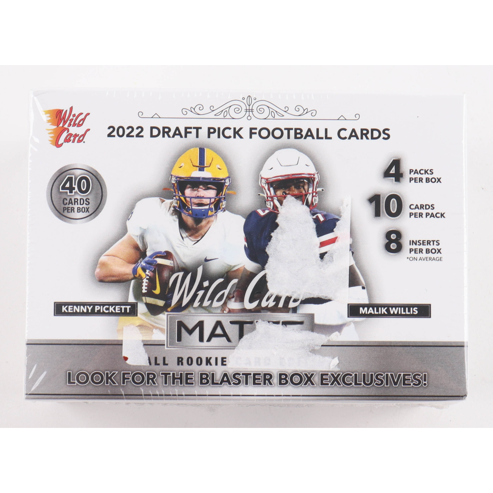 2022 Wild Card Matte Draft Pick White Football Premium Blaster Box with