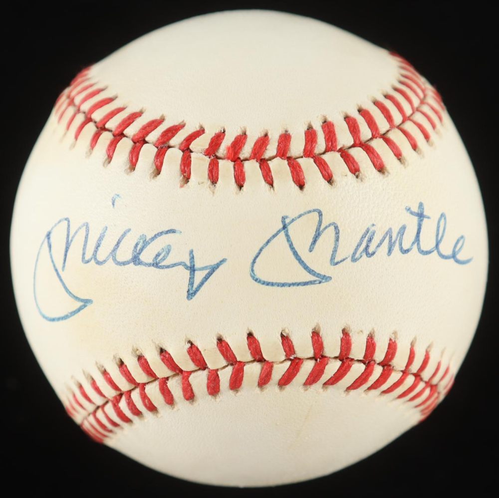 Mickey Mantle Signed OAL Baseball With Display Case (Beckett