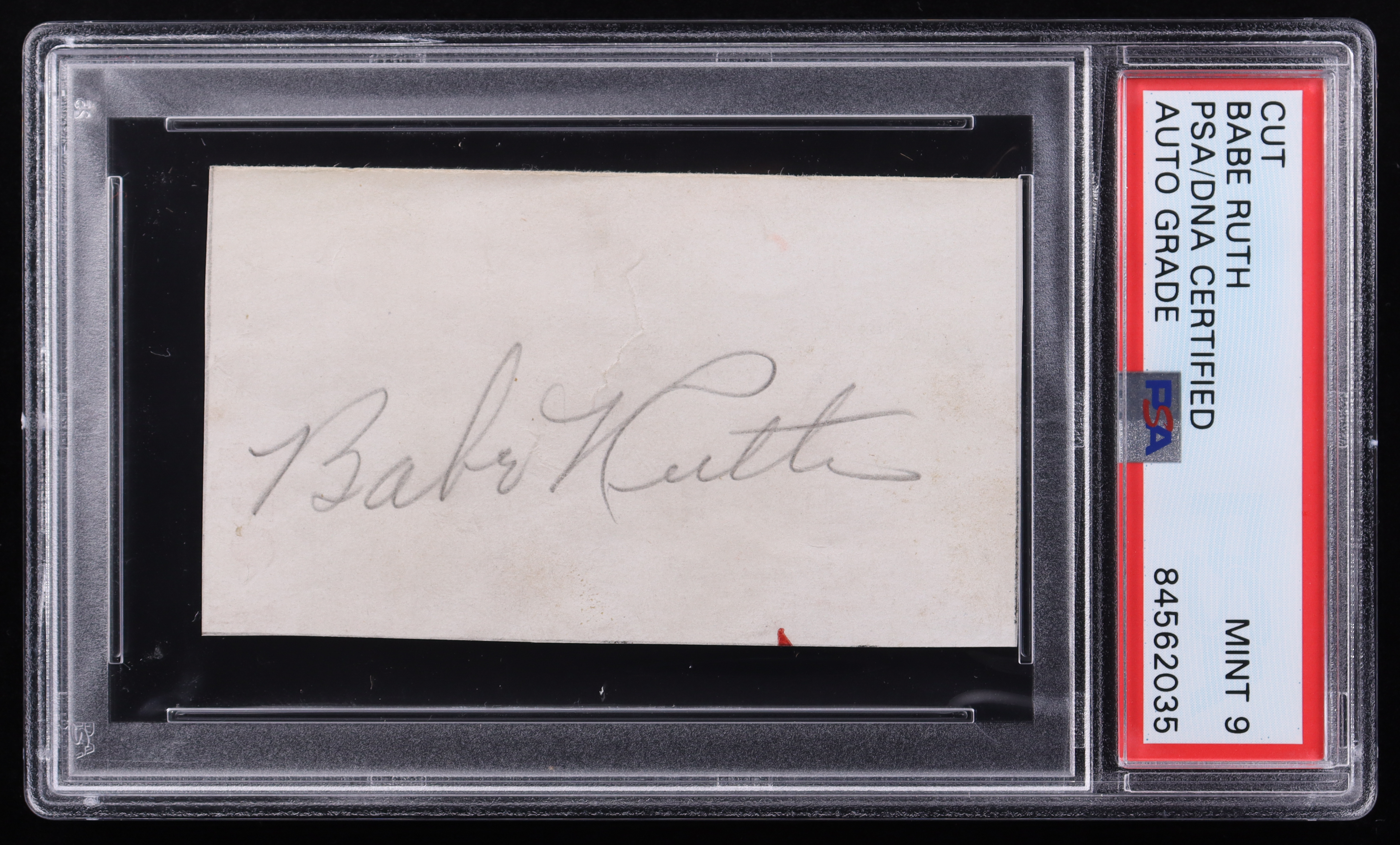 Babe Ruth Signed Cut (PSA | Autograph Graded 9) at PristineAuction.com Babe Ruth Signed Cut (PSA | Autograph Graded 9) at PristineAuction.com
