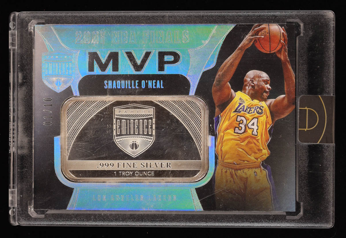 Shaquille O'Neal 2019-20 Panini Eminence Finals MVPs Silver Bar #2 #01/10 at PristineAuction.com Shaquille O'Neal 2019-20 Panini Eminence Finals MVPs Silver Bar #2 #01/10 at PristineAuction.com