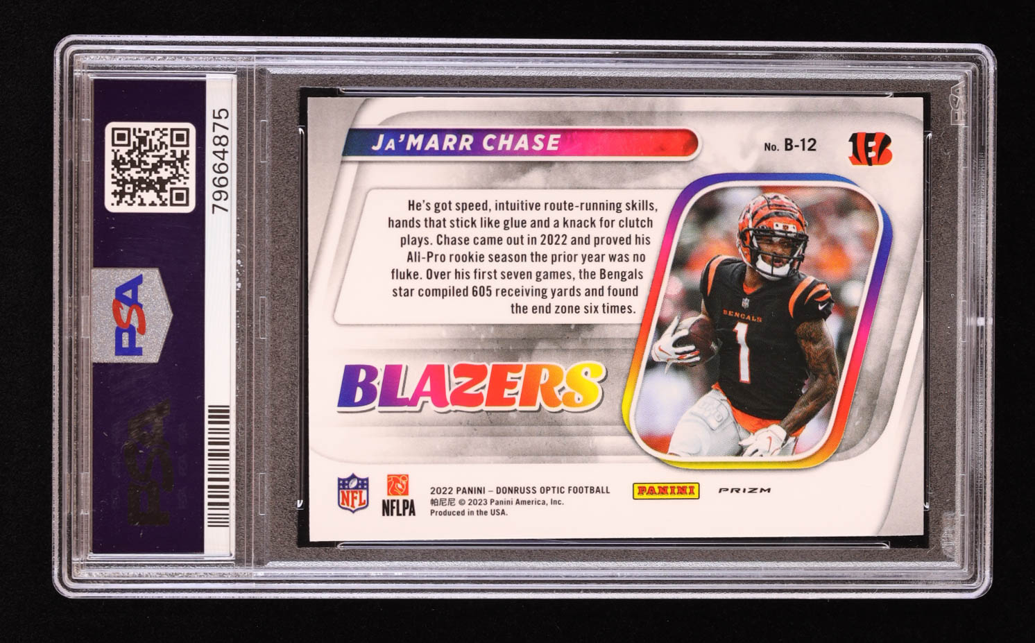 Ja'Marr Chase 2022 Donruss Optic Blazers #12 (PSA 10) at PristineAuction.com Ja'Marr Chase 2022 Donruss Optic Blazers #12 (PSA 10) at PristineAuction.com