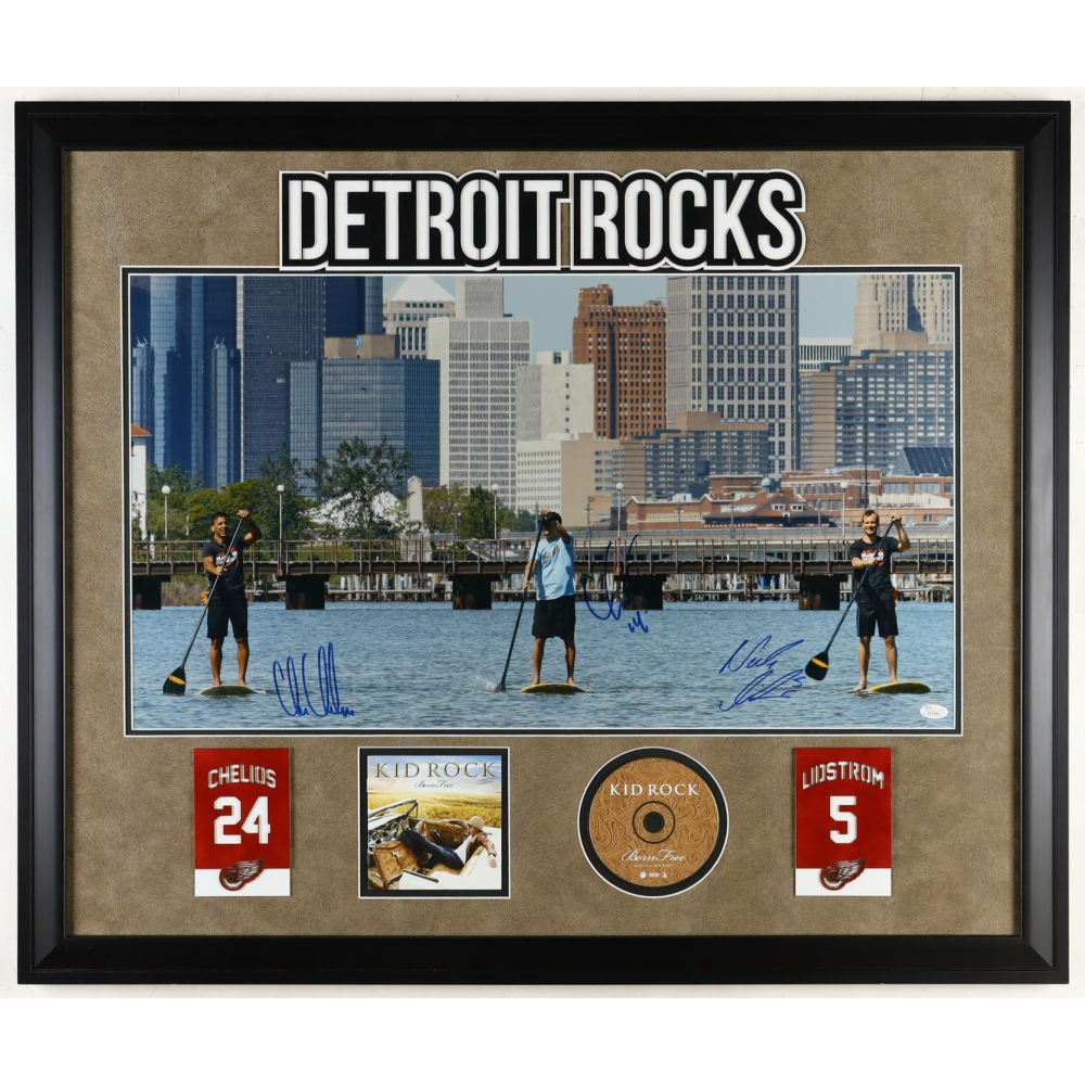 Chris Chelios, Nicklas Lidstrom & Kid Rock Signed 