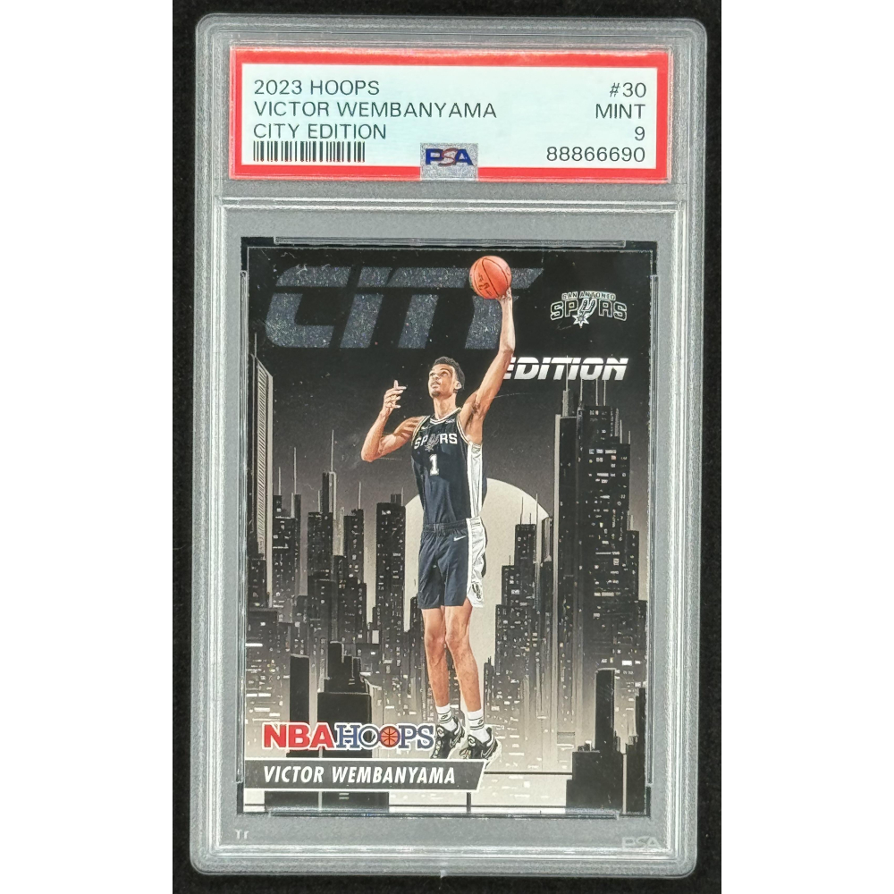 Victor Wembanyama 2023-24 Hoops City Edition #30 RC (PSA 9) at PristineAuction.com