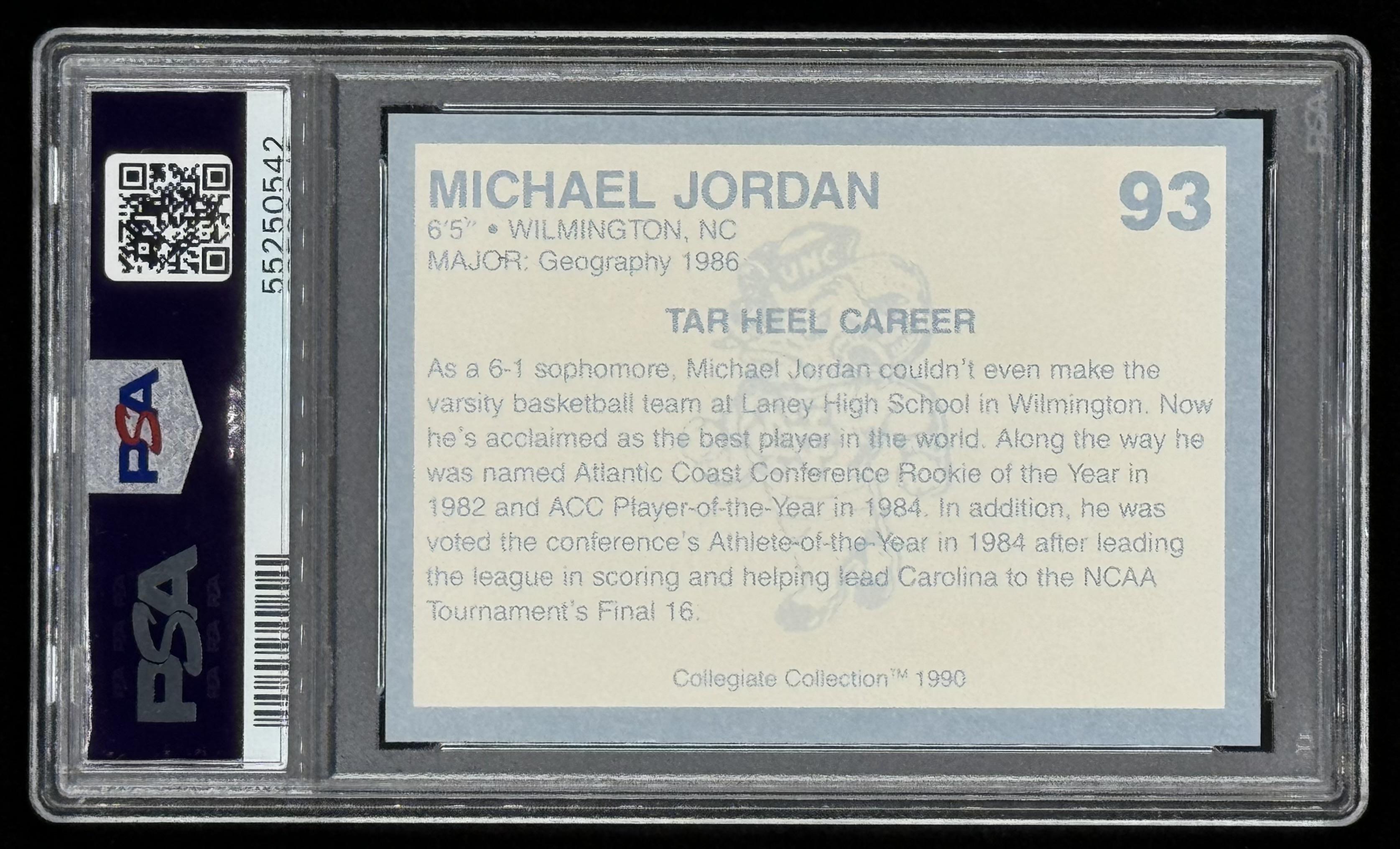 Michael Jordan 1989-90 North Carolina Collegiate Collection #93 (PSA 9) at PristineAuction.com Michael Jordan 1989-90 North Carolina Collegiate Collection #93 (PSA 9) at PristineAuction.com