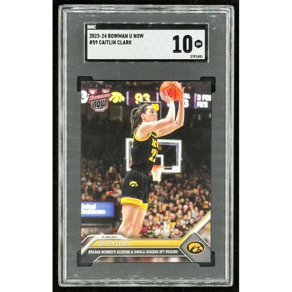 Caitlin Clark Bowman 2023 Bowman University Caitlin Clark #49 Scoring  Record Rookie Card  PGI 10 Graded