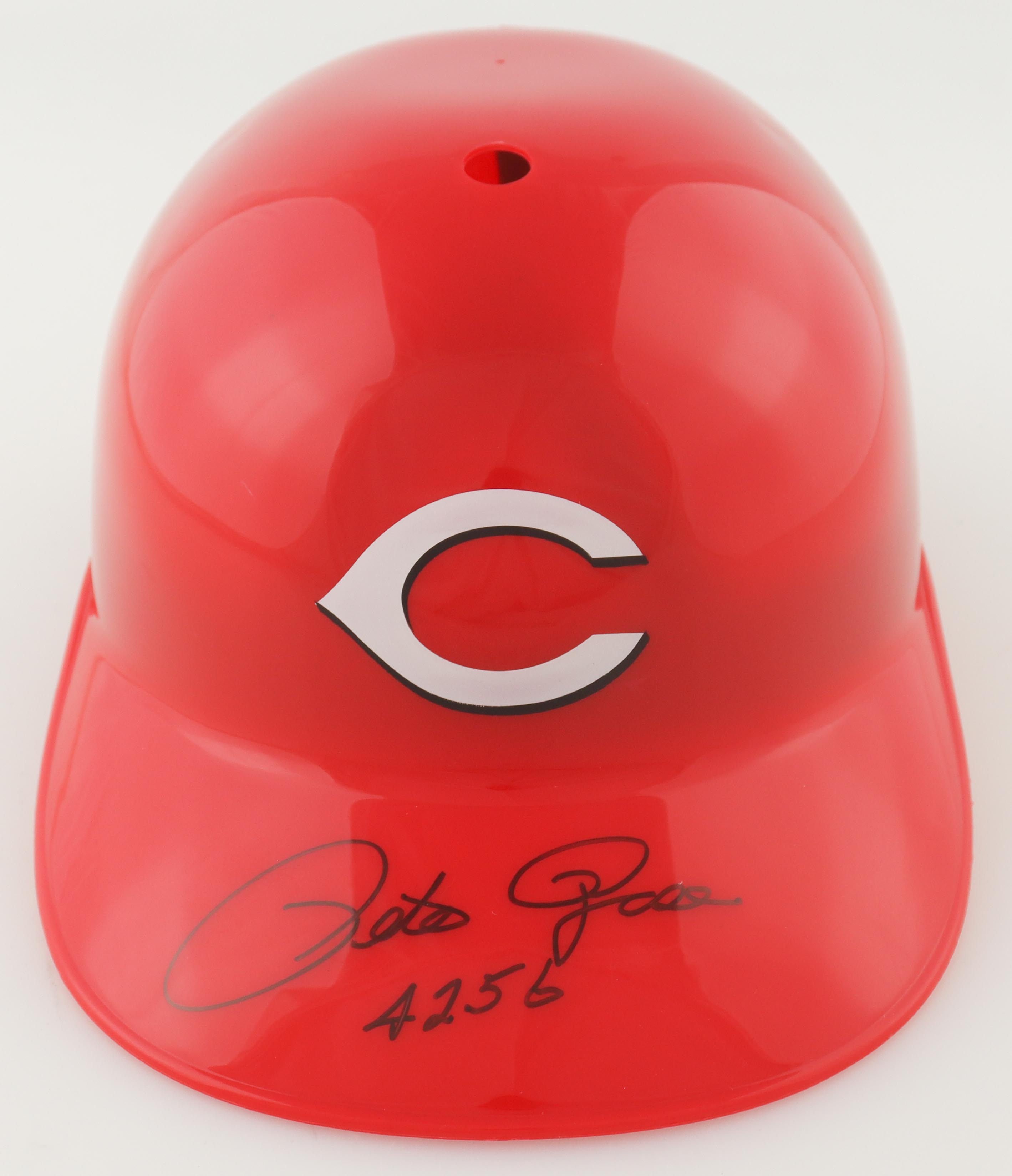 Pete Rose Signed Reds Full-Size Batting Helmet Inscribed "4256" (JSA) at PristineAuction.com Pete Rose Signed Reds Full-Size Batting Helmet Inscribed "4256" (JSA) at PristineAuction.com