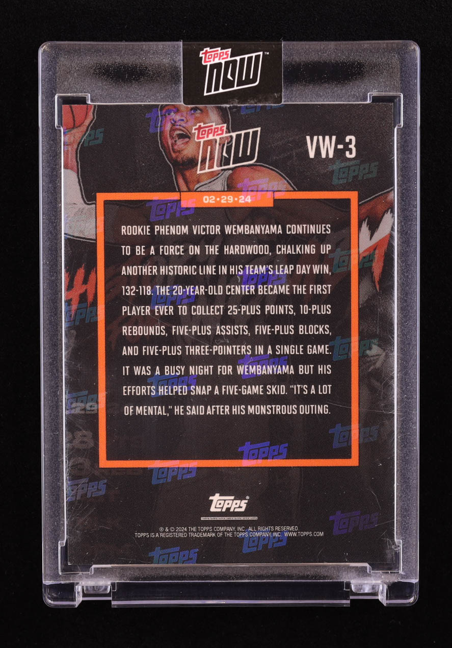 Victor Wembanyama 2023-24 Topps Now Victor Wembanyama #VW3 RC at PristineAuction.com Victor Wembanyama 2023-24 Topps Now Victor Wembanyama #VW3 RC at PristineAuction.com