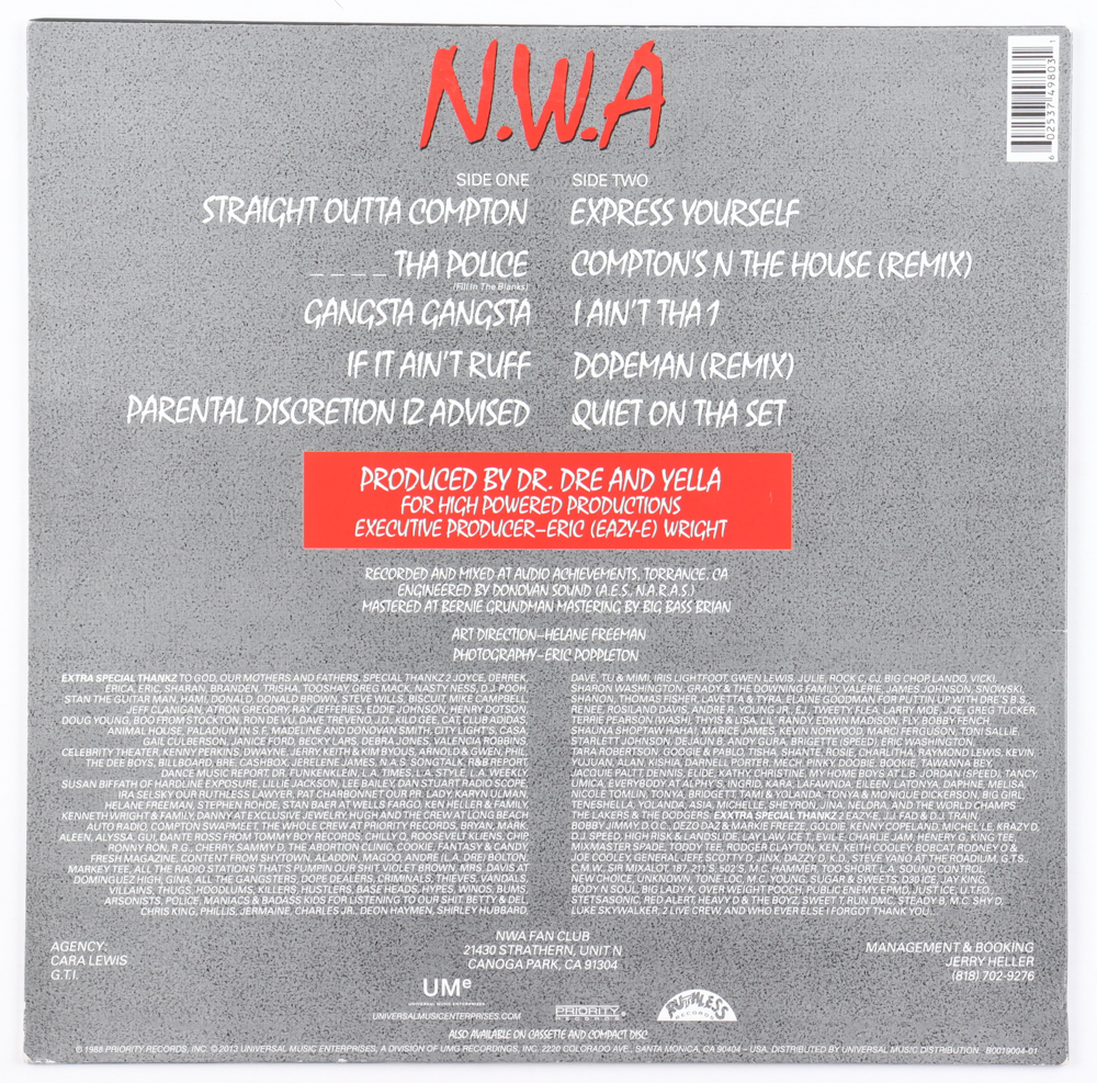 Ice Cube Signed "Straight Outta Compton" Vinyl Record Album (JSA) at PristineAuction.com Ice Cube Signed "Straight Outta Compton" Vinyl Record Album (JSA) at PristineAuction.com