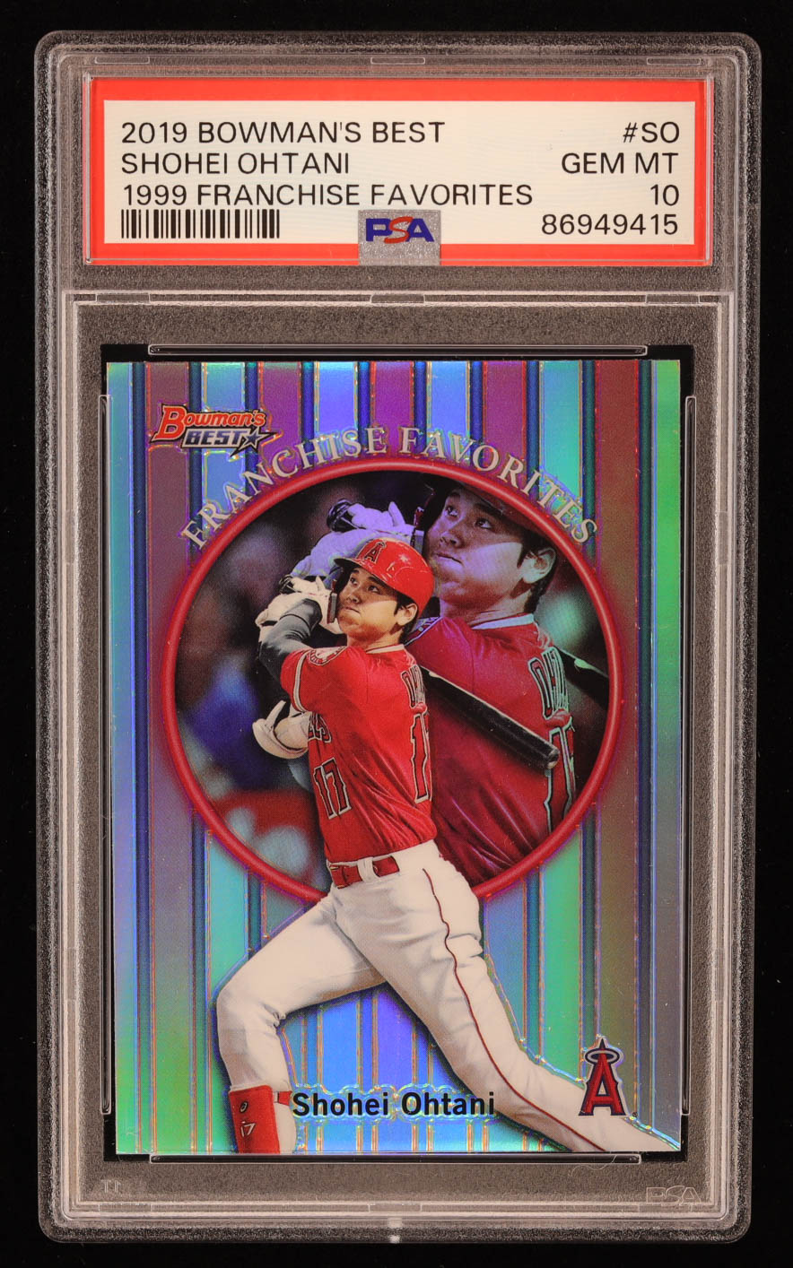 Shohei Ohtani 2019 Bowman's Best '99 Franchise Favorites Refractors #99FFSO (PSA 10) at PristineAuction.com Shohei Ohtani 2019 Bowman's Best '99 Franchise Favorites Refractors #99FFSO (PSA 10) at PristineAuction.com