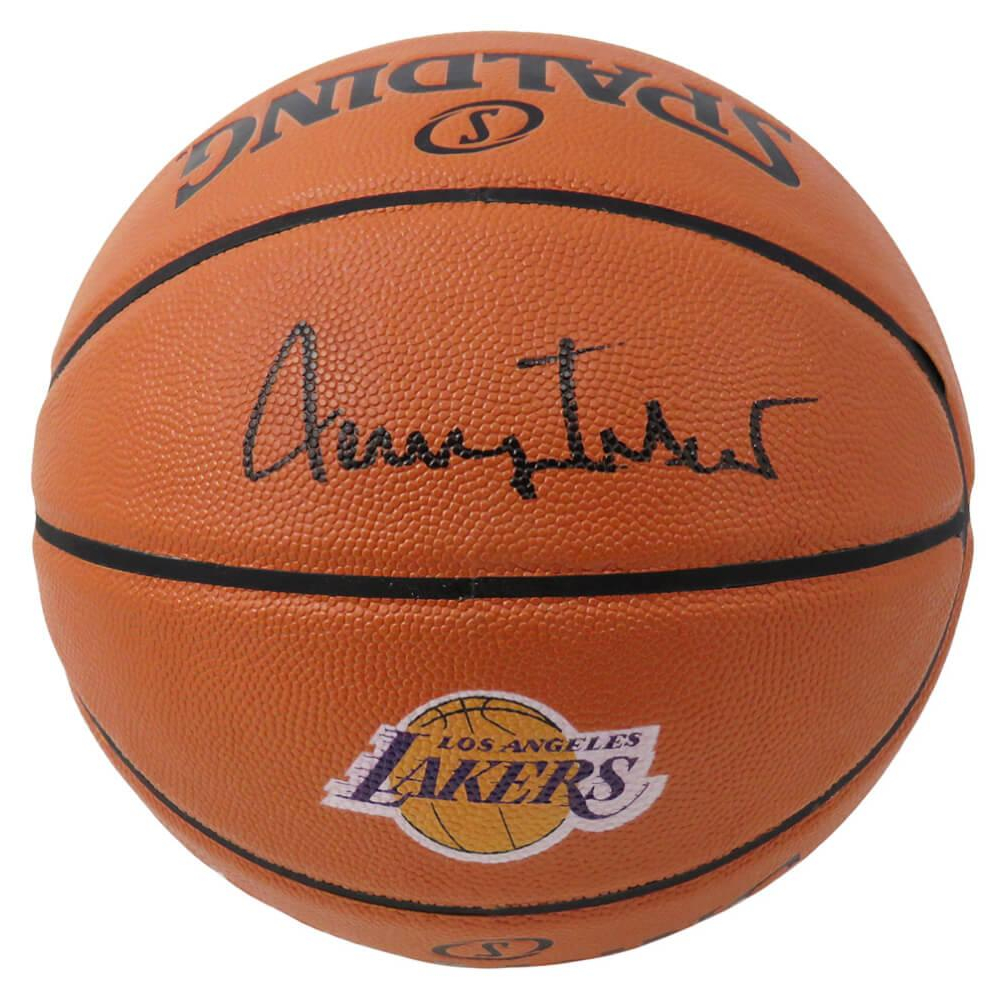 Jerry West Signed Lakers Logo Game Series Basketball (Schwartz