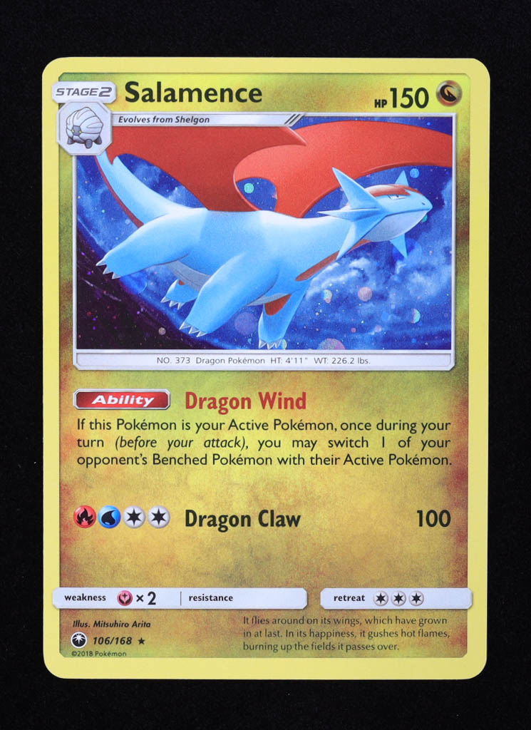 Salamence 2018 Pokemon Sun and Moon Celestial Storm #106 Holo at PristineAuction.com Salamence 2018 Pokemon Sun and Moon Celestial Storm #106 Holo at PristineAuction.com