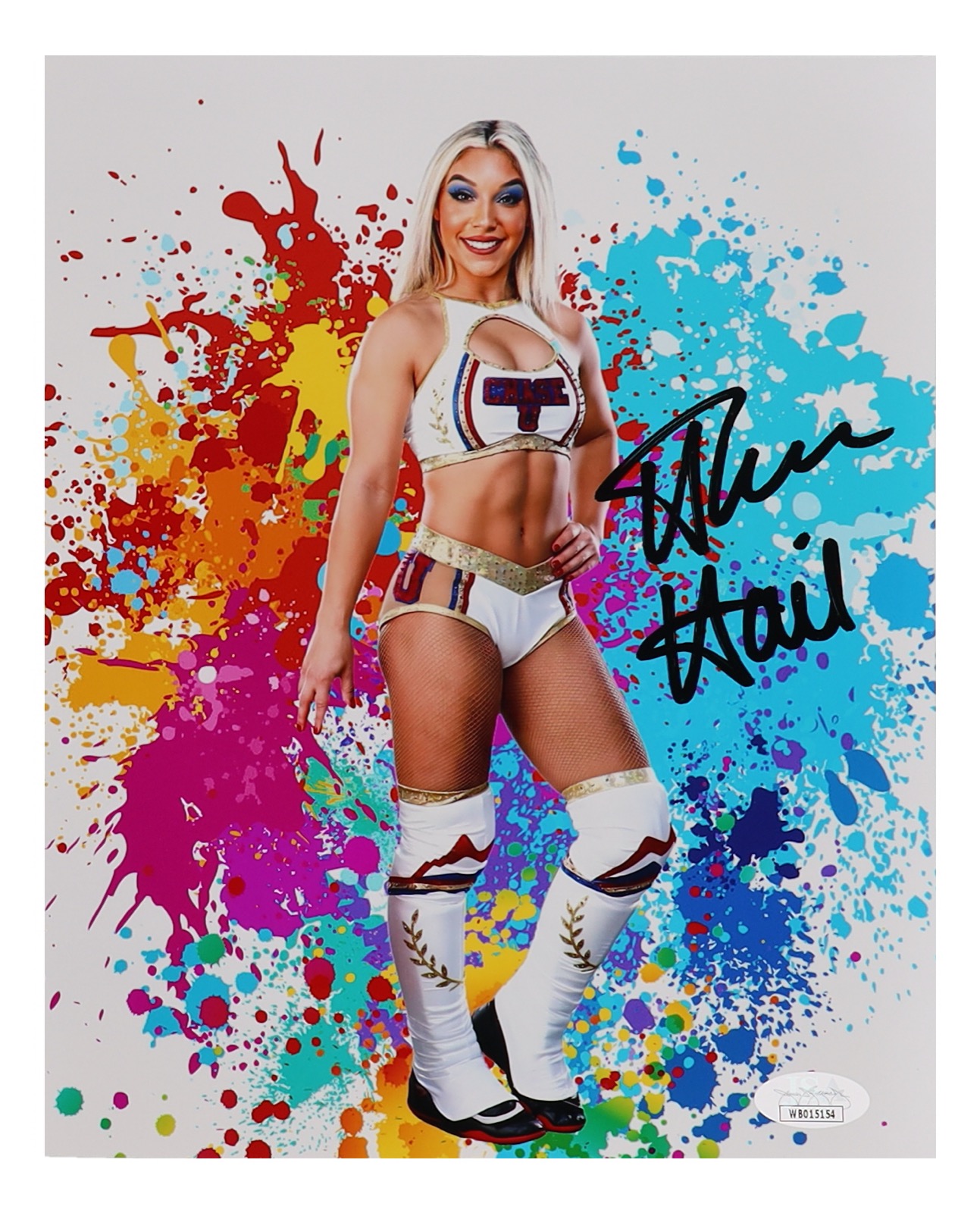 Thea Hail Signed WWE NXT 8x10 Custom Funhouse Metallic Photo (JSA) at PristineAuction.com Thea Hail Signed WWE NXT 8x10 Custom Funhouse Metallic Photo (JSA) at PristineAuction.com