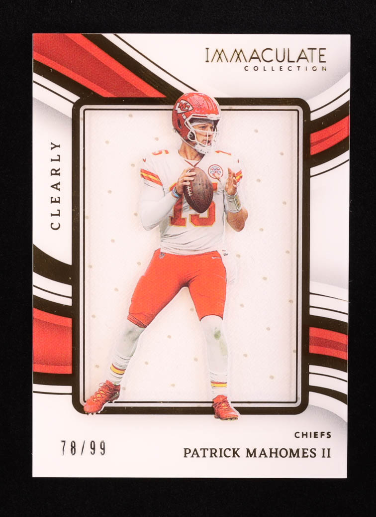 Patrick Mahomes II 2023 Immaculate Collection Clearly Immaculate Jerseys #1 #78/99 at PristineAuction.com Patrick Mahomes II 2023 Immaculate Collection Clearly Immaculate Jerseys #1 #78/99 at PristineAuction.com