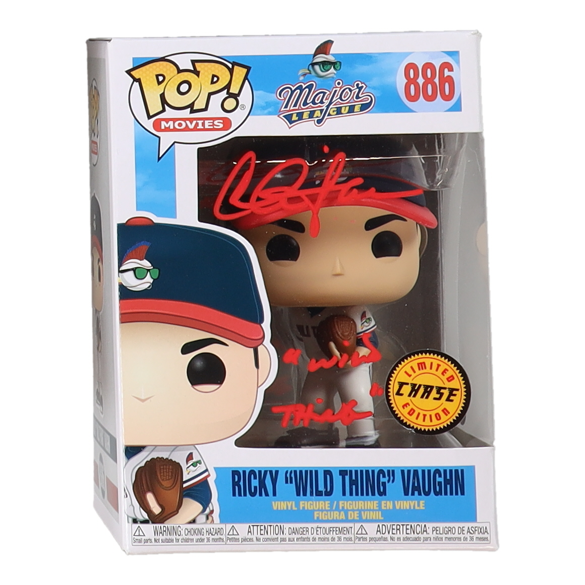 Charlie Sheen Signed "Major League" #886 Ricky 'Wild Thing' Vaughn Funko Pop! Vinyl Figure Inscribed "Wild Thing" (Beckett) at PristineAuction.com Charlie Sheen Signed "Major League" #886 Ricky 'Wild Thing' Vaughn Funko Pop! Vinyl Figure Inscribed "Wild Thing" (Beckett) at PristineAuction.com