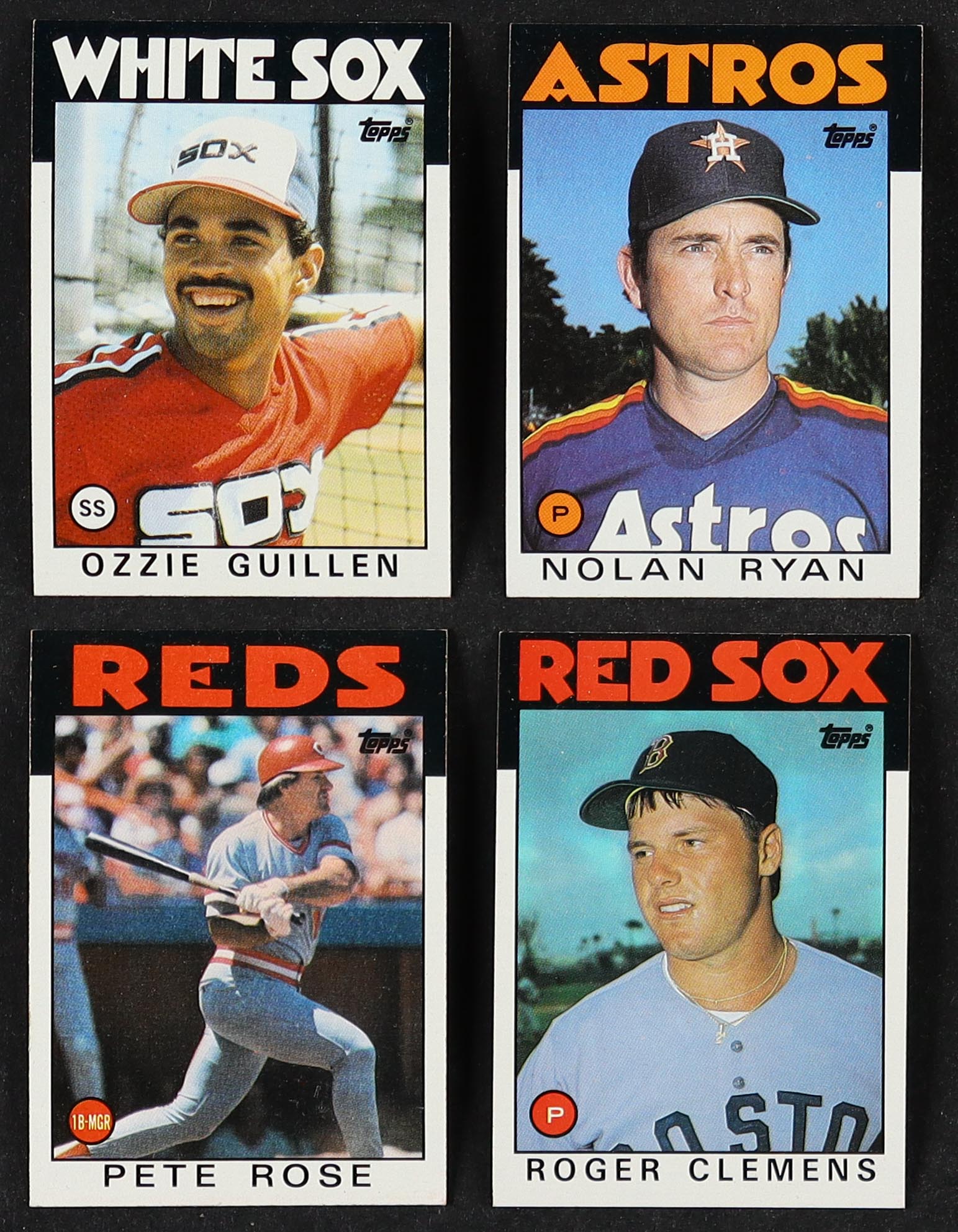 1986 Topps Complete Set of (792) Baseball Cards with Nolan Ryan #100 & Roger Clemens #661, Pete Rose #1, Ozzie Guillen #254 at PristineAuction.com 1986 Topps Complete Set of (792) Baseball Cards with Nolan Ryan #100 & Roger Clemens #661, Pete Rose #1, Ozzie Guillen #254 at PristineAuction.com