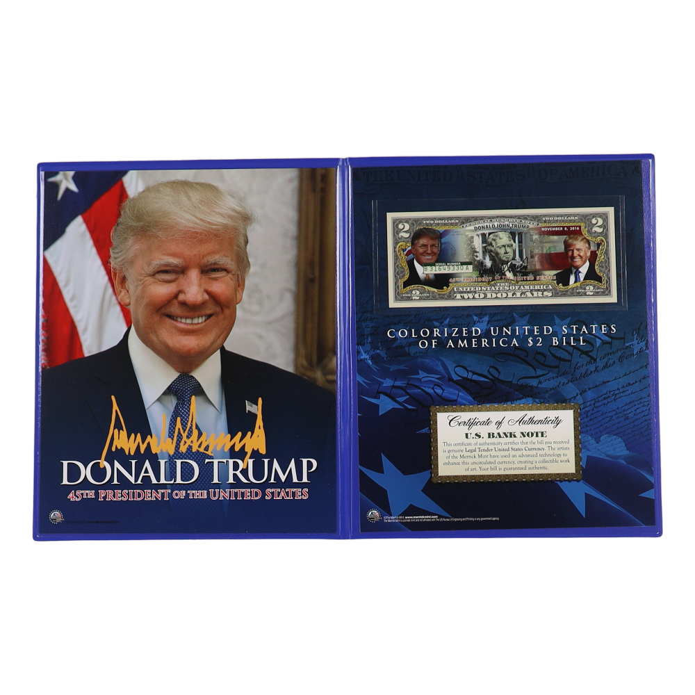 Donald Trump Genuine Legal Tender Colorized U.S. $2.00 Two Dollar Bill ...