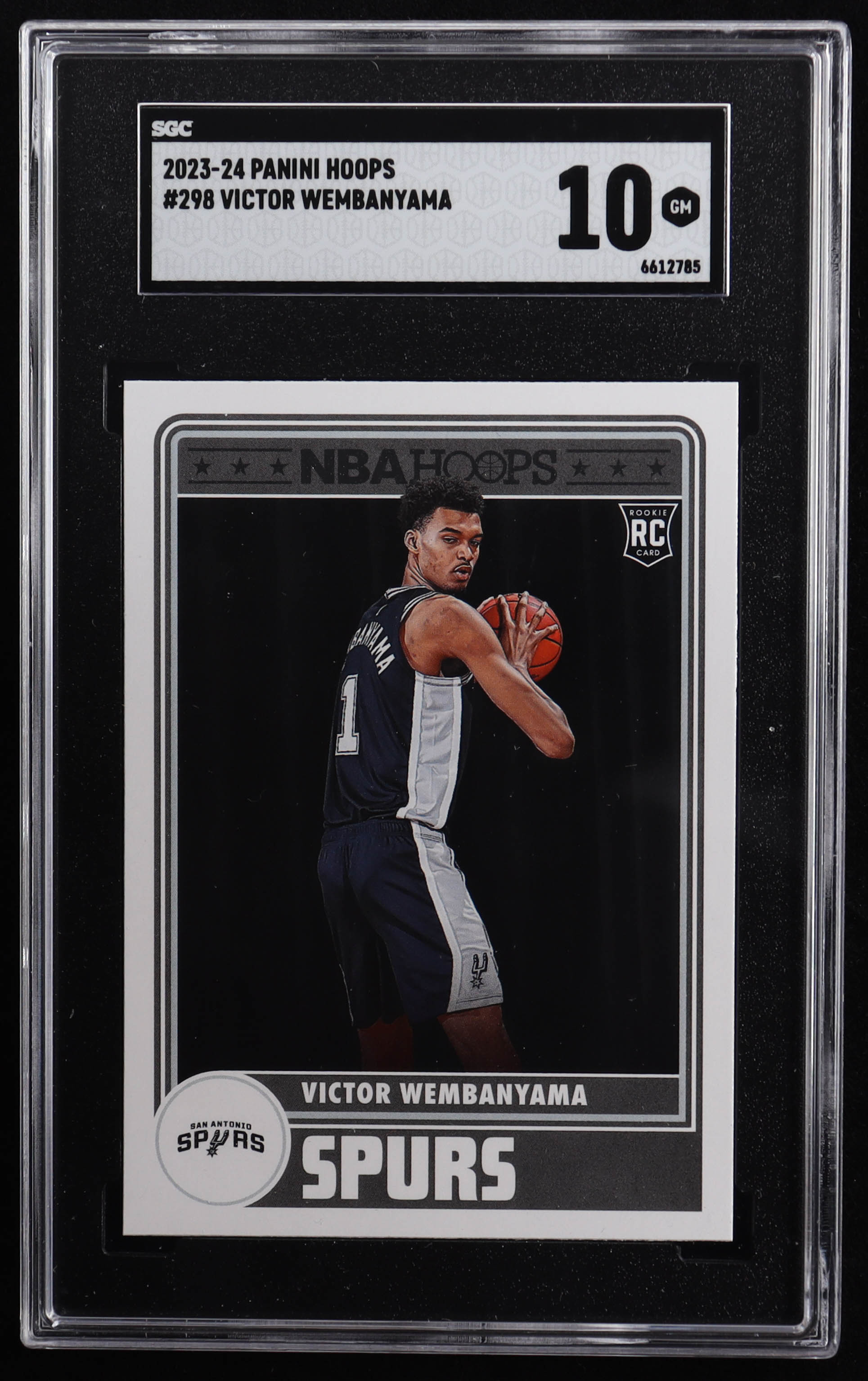 Victor Wembanyama 2023-24 Hoops #298 RC (SGC 10) at PristineAuction.com Victor Wembanyama 2023-24 Hoops #298 RC (SGC 10) at PristineAuction.com
