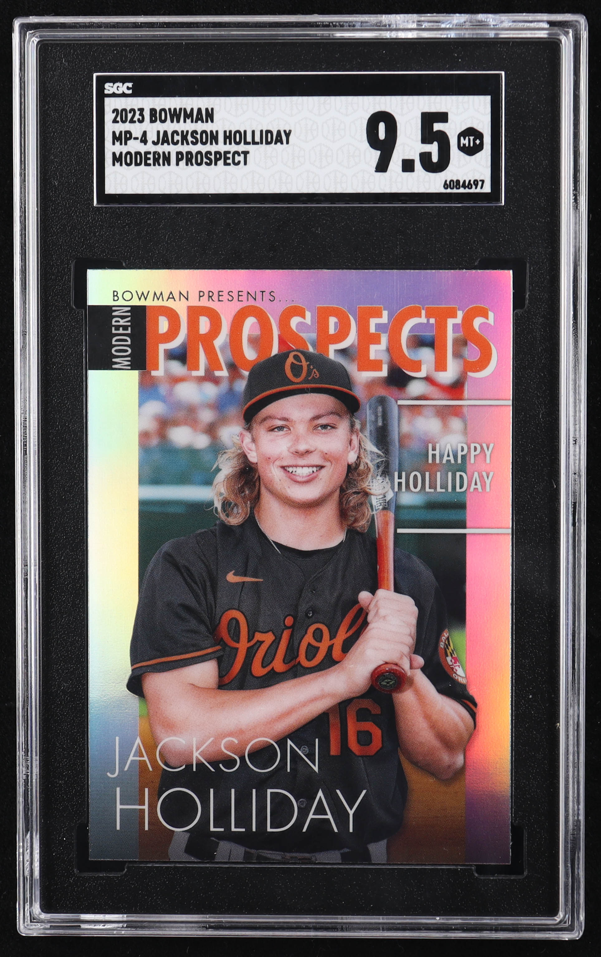 Jackson Holliday 2023 Bowman Chrome Modern Prospect #MP4 RC (SGC 9.5) at PristineAuction.com Jackson Holliday 2023 Bowman Chrome Modern Prospect #MP4 RC (SGC 9.5) at PristineAuction.com
