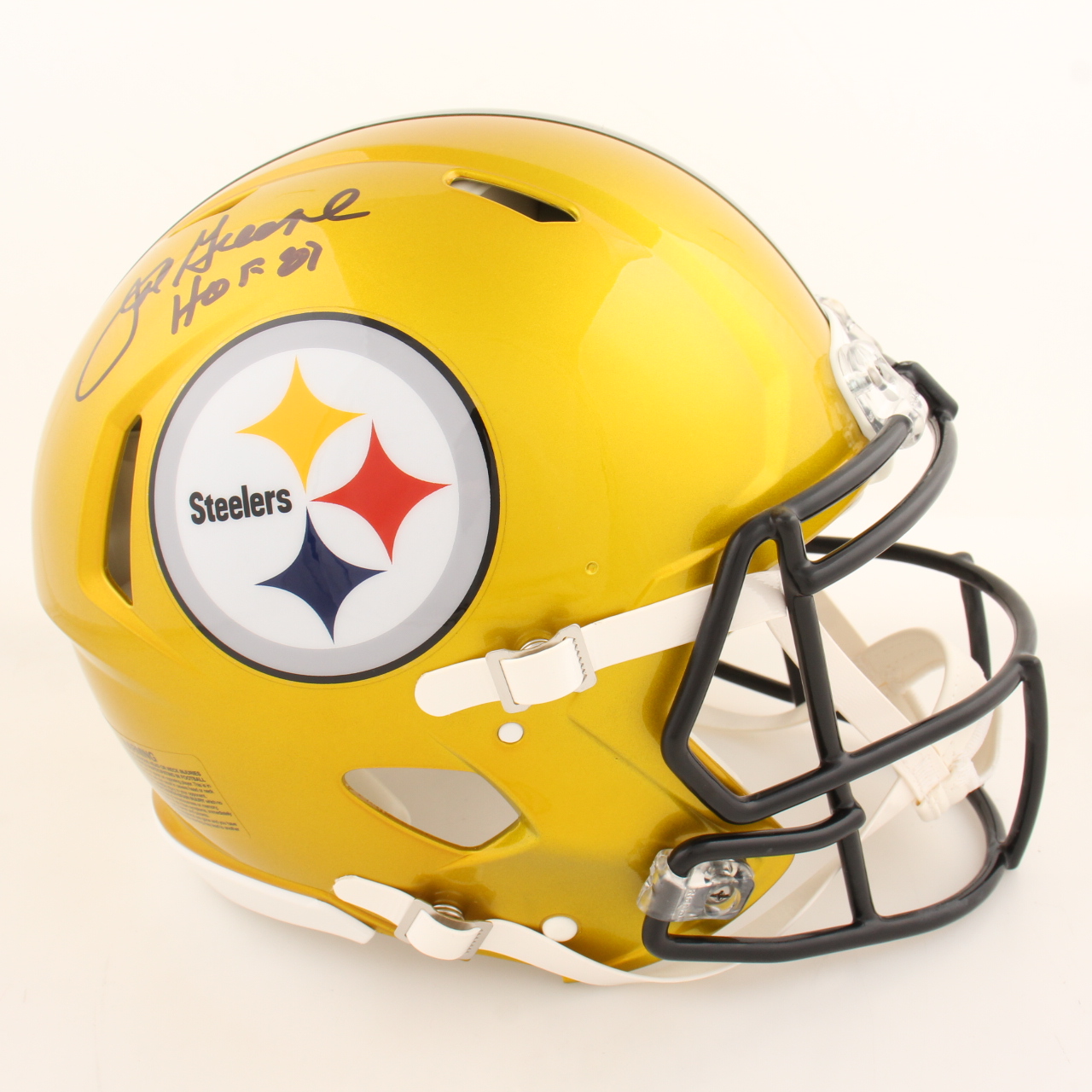 Joe Greene Signed Steelers Full-Size Authentic On-Field Flash Alternate Speed Helmet Inscribed "HOF 87" (Beckett) at PristineAuction.com Joe Greene Signed Steelers Full-Size Authentic On-Field Flash Alternate Speed Helmet Inscribed "HOF 87" (Beckett) at PristineAuction.com