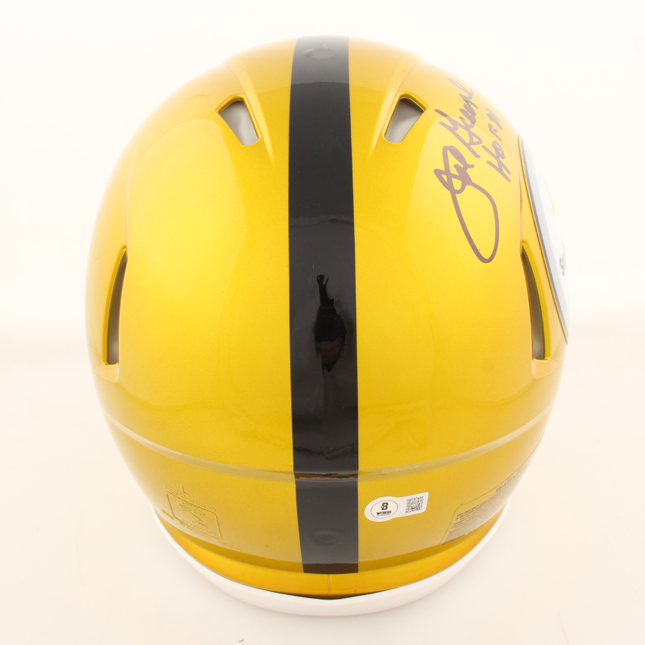 Joe Greene Signed Steelers Full-Size Authentic On-Field Flash Alternate Speed Helmet Inscribed "HOF 87" (Beckett) at PristineAuction.com Joe Greene Signed Steelers Full-Size Authentic On-Field Flash Alternate Speed Helmet Inscribed "HOF 87" (Beckett) at PristineAuction.com