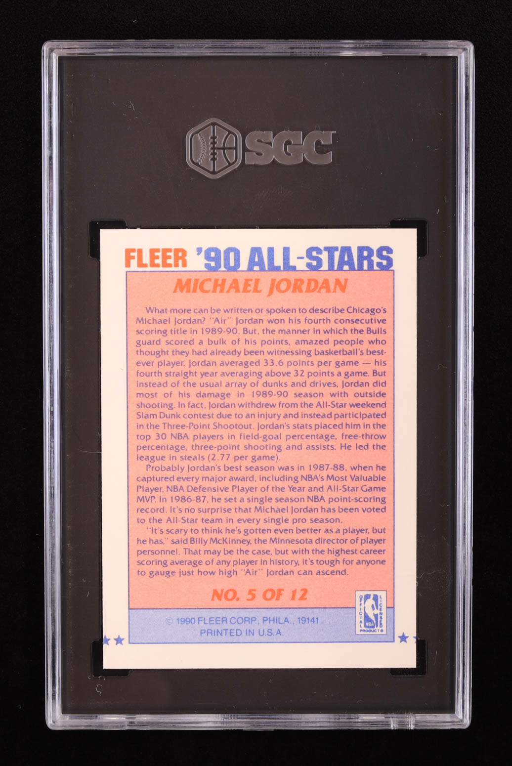 Michael Jordan 1990-91 Fleer All-Stars #5 (SGC 8.5) at PristineAuction.com Michael Jordan 1990-91 Fleer All-Stars #5 (SGC 8.5) at PristineAuction.com