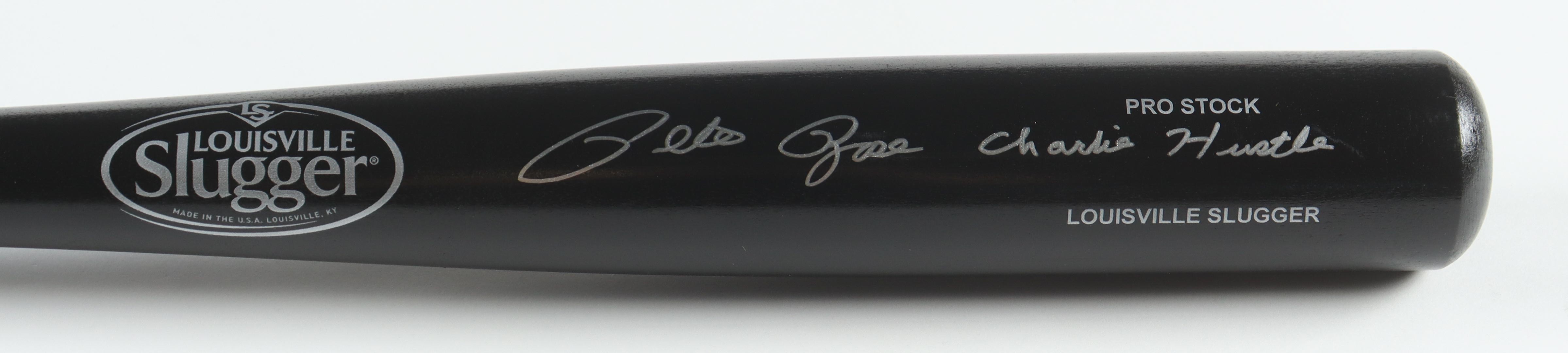Pete Rose Signed Louisville Slugger Baseball Bat Inscribed "Charlie Hustle" (JSA) at PristineAuction.com Pete Rose Signed Louisville Slugger Baseball Bat Inscribed "Charlie Hustle" (JSA) at PristineAuction.com