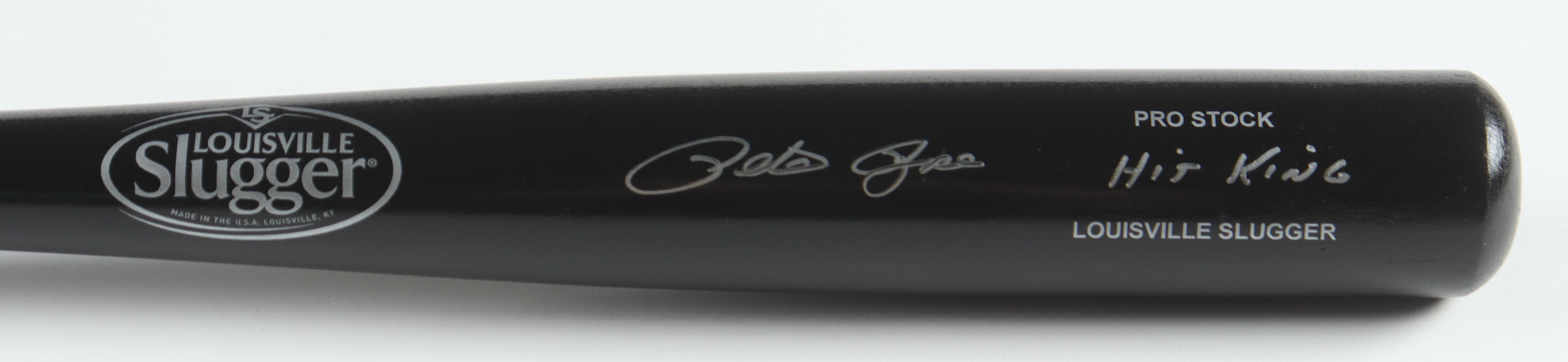 Pete Rose Signed Louisville Slugger Baseball Bat Inscribed "Hit King" (JSA) at PristineAuction.com Pete Rose Signed Louisville Slugger Baseball Bat Inscribed "Hit King" (JSA) at PristineAuction.com