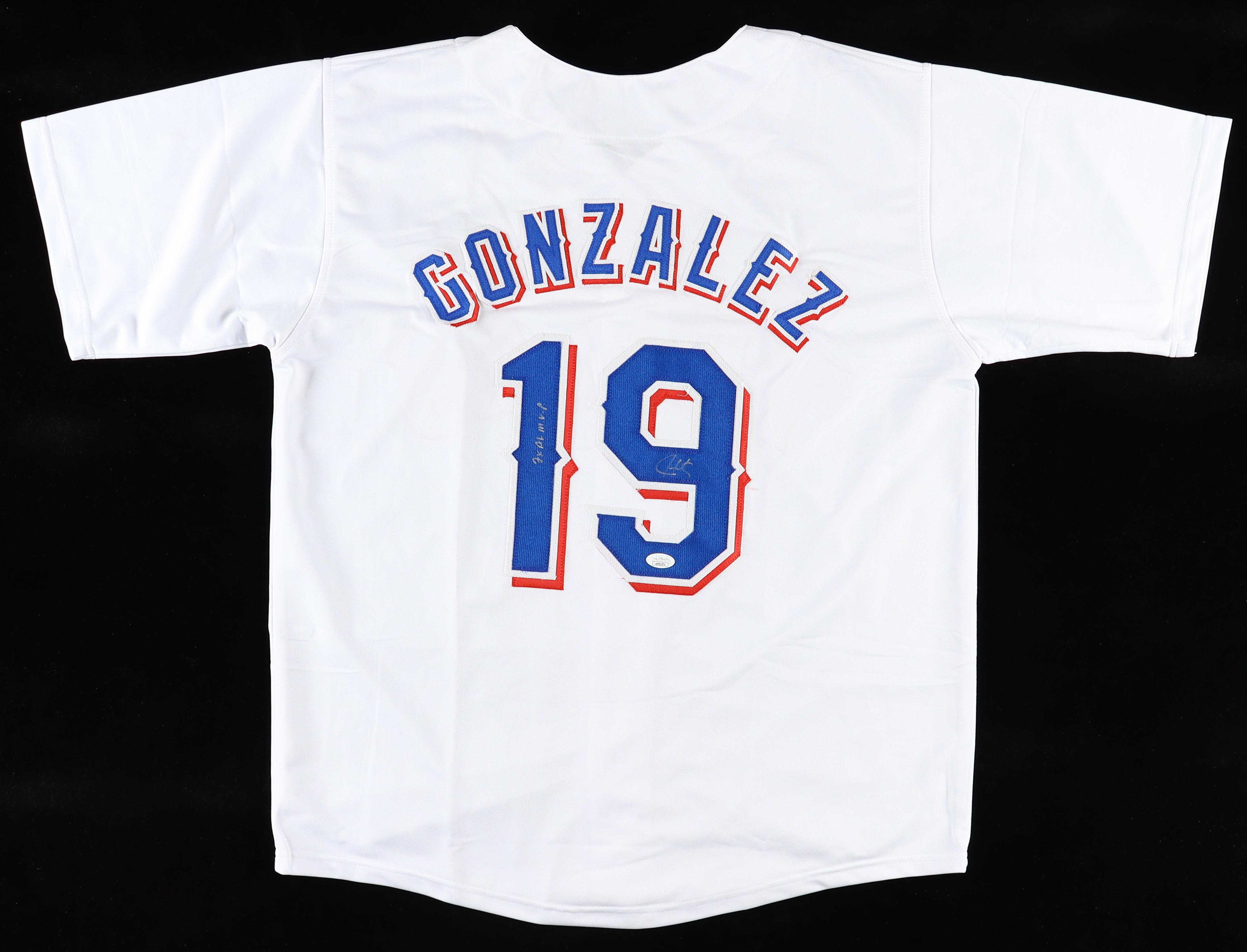 Juan González Signed Jersey Inscribed "2x AL M.V.P." (JSA) at PristineAuction.com Juan González Signed Jersey Inscribed "2x AL M.V.P." (JSA) at PristineAuction.com