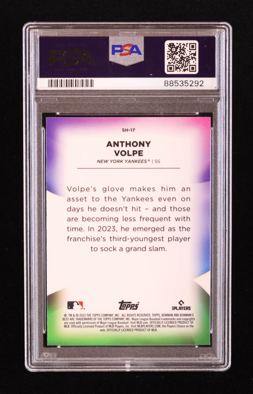 Anthony Volpe 2023 Bowman's Best Shellacked #SH17 RC (PSA 10) at PristineAuction.com Anthony Volpe 2023 Bowman's Best Shellacked #SH17 RC (PSA 10) at PristineAuction.com