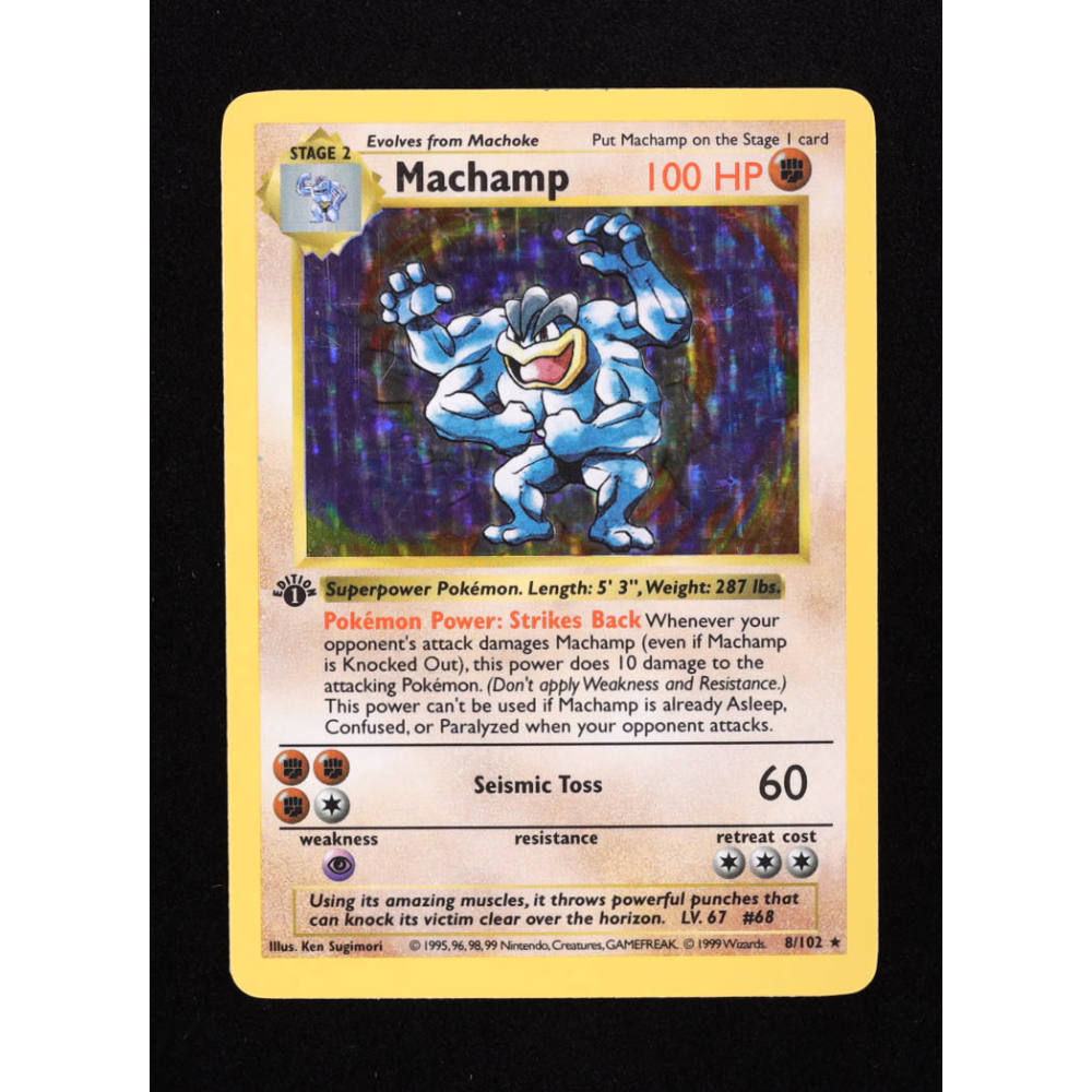 Machamp 1999 Pokemon Base 1st Edition Shadowless #8 Holo | Pristine Auction