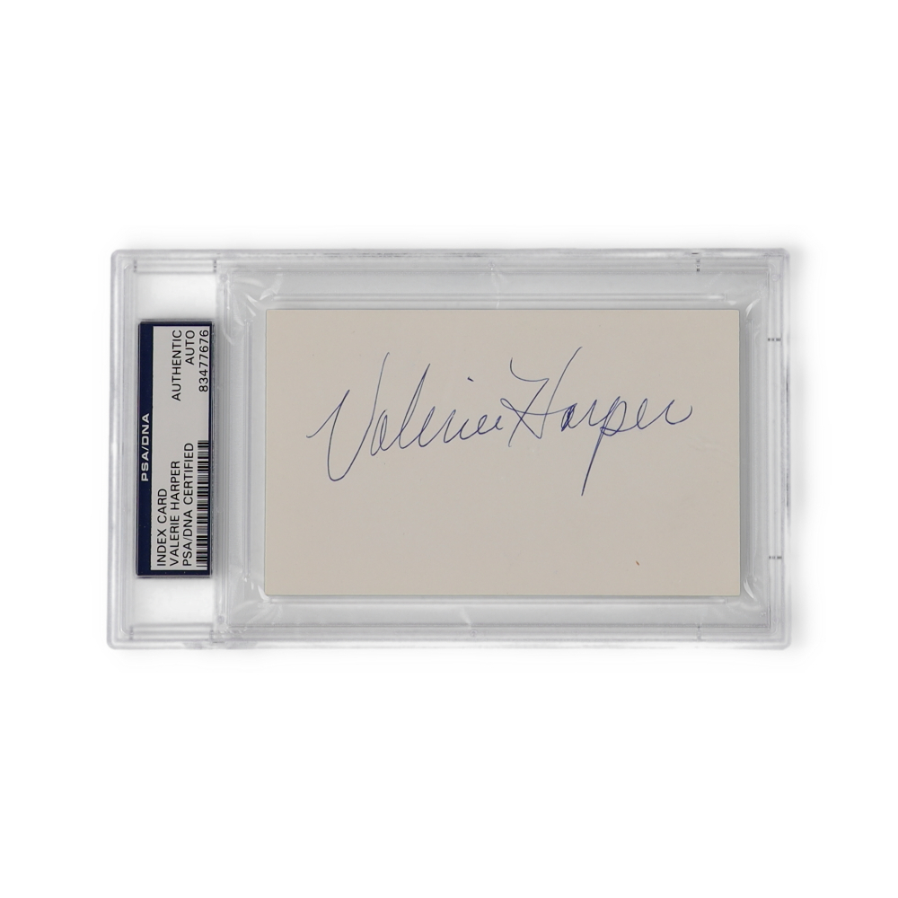 Valerie Harper Signed Index Card (PSA) | Pristine Auction