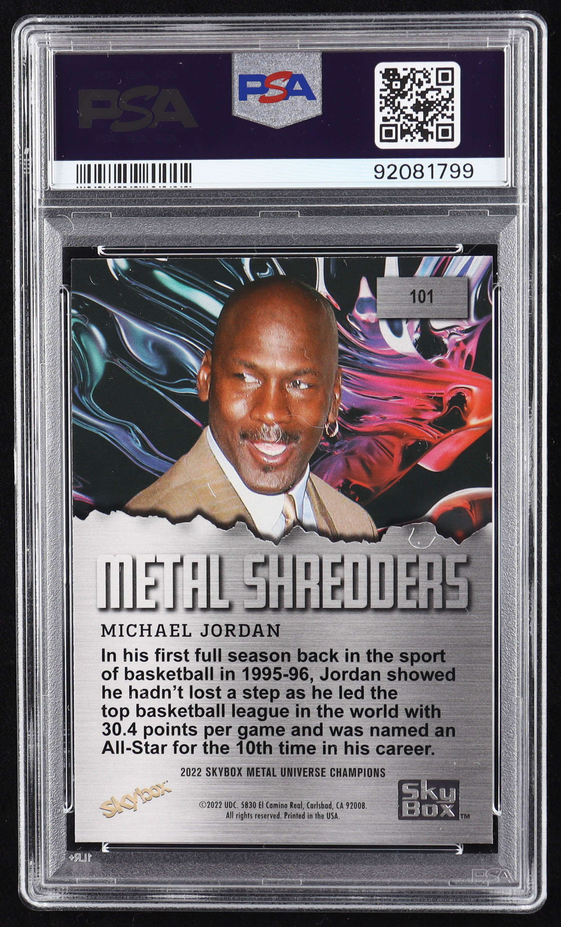 Michael Jordan 2022 Skybox Metal Universe Champions #101 MS (PSA 10) at PristineAuction.com Michael Jordan 2022 Skybox Metal Universe Champions #101 MS (PSA 10) at PristineAuction.com