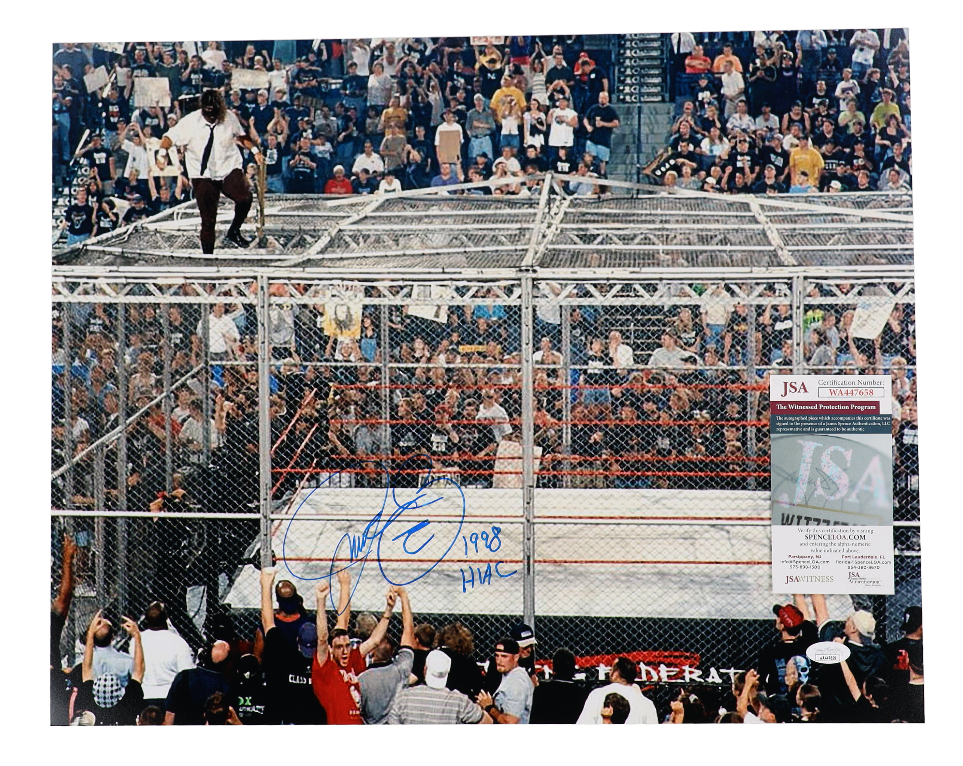 Mick Foley Signed WWE 16x20 Photo Inscribed "1998 HIAC" (JSA) at PristineAuction.com Mick Foley Signed WWE 16x20 Photo Inscribed "1998 HIAC" (JSA) at PristineAuction.com