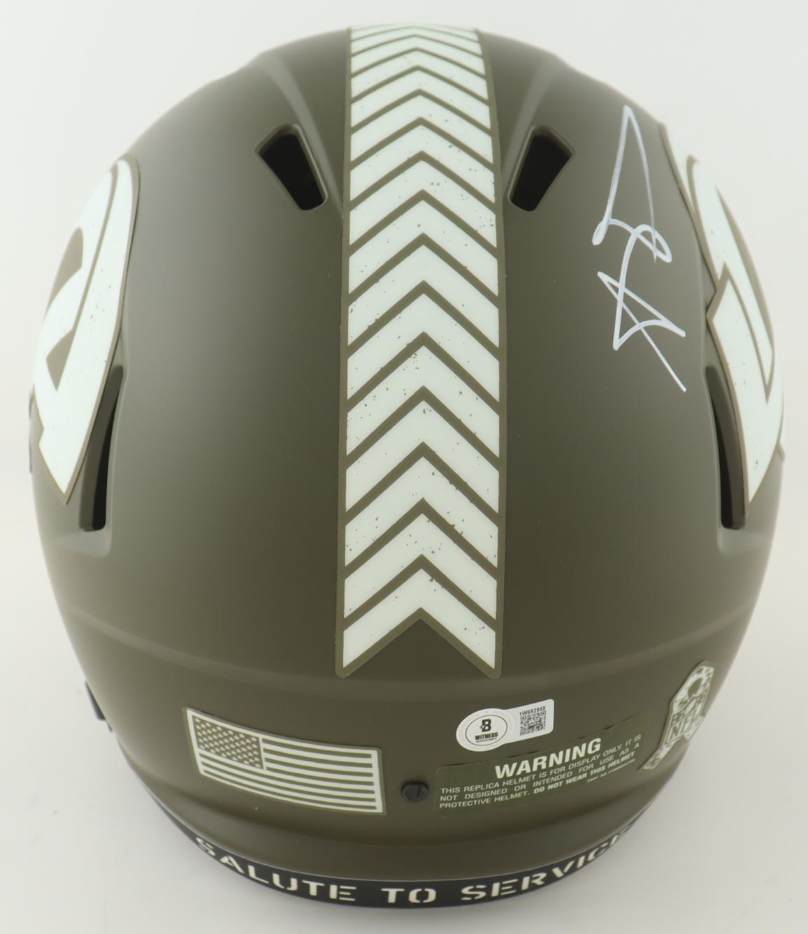 Aaron Donald Signed Rams Full-Size Salute to Service Alternate Speed Helmet (Beckett) at PristineAuction.com Aaron Donald Signed Rams Full-Size Salute to Service Alternate Speed Helmet (Beckett) at PristineAuction.com