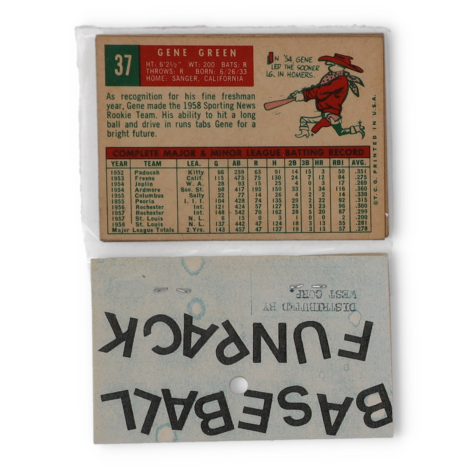 1959 Topps Baseball Fun Pack with (10) Cards at PristineAuction.com 1959 Topps Baseball Fun Pack with (10) Cards at PristineAuction.com